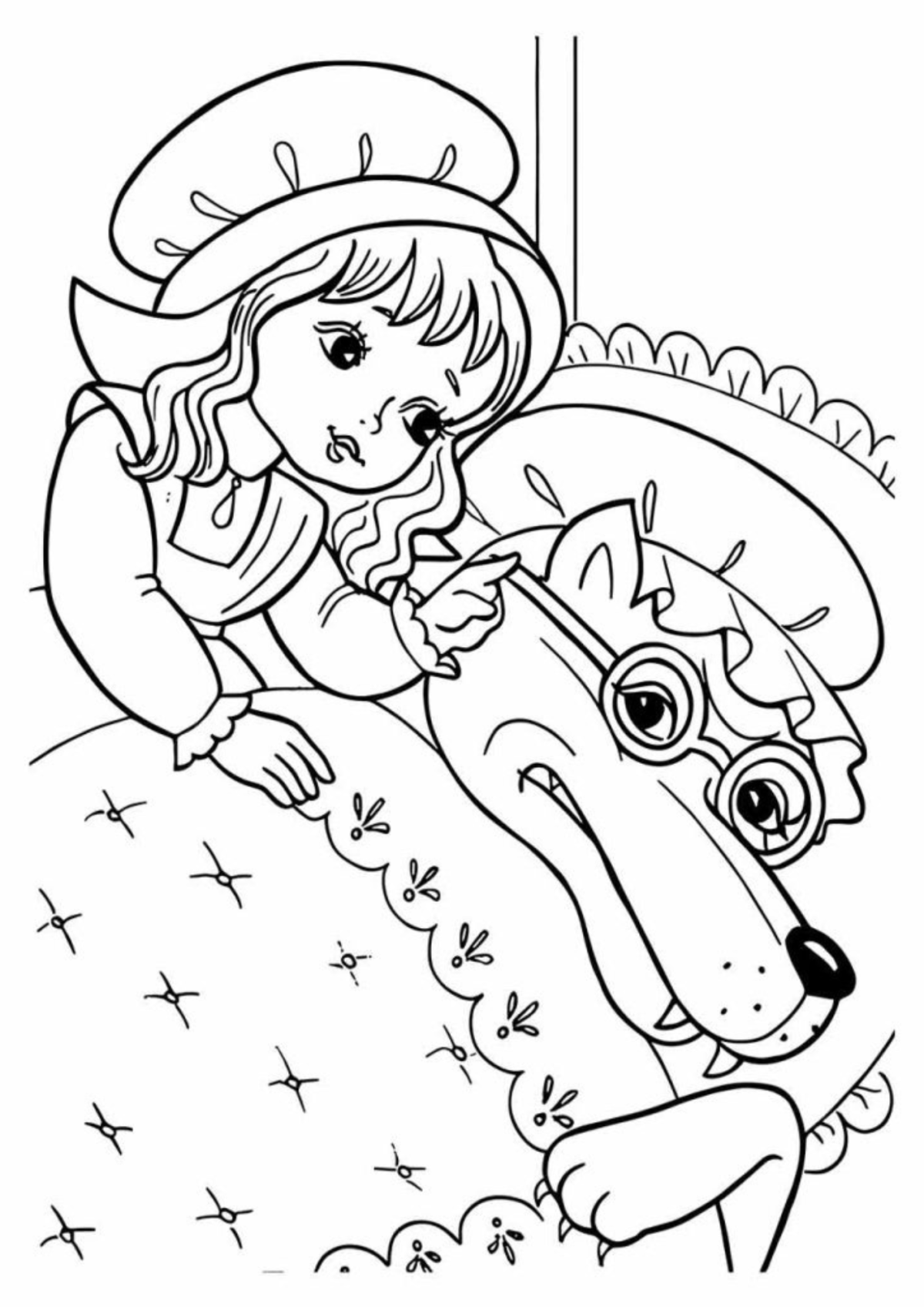 Desenho para Colorir Chapeuzinho Vermelho