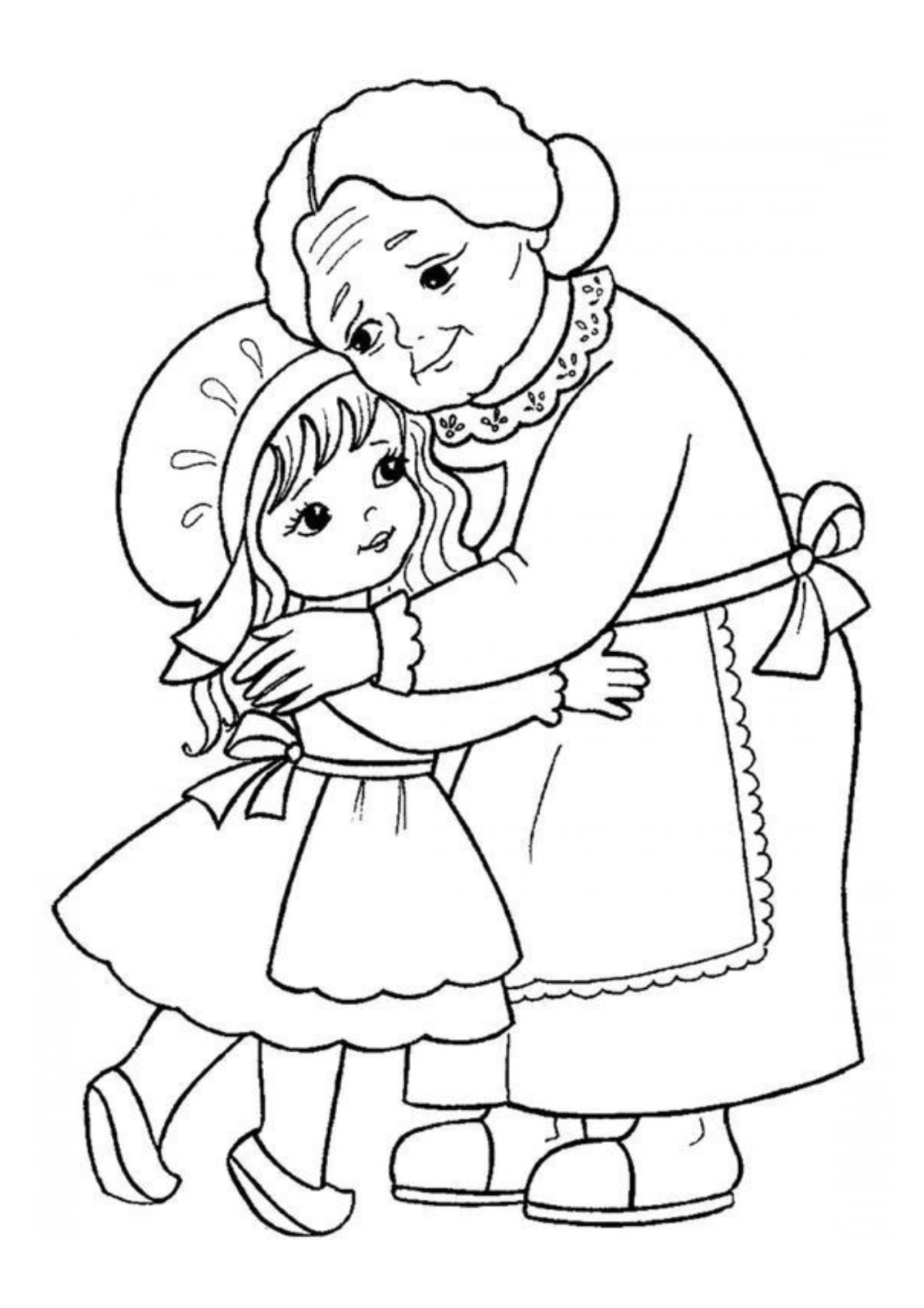 Desenho para Colorir Chapeuzinho Vermelho