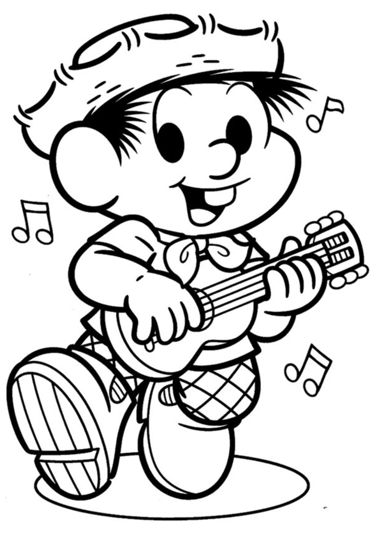 Desenho para Colorir Chico Bento