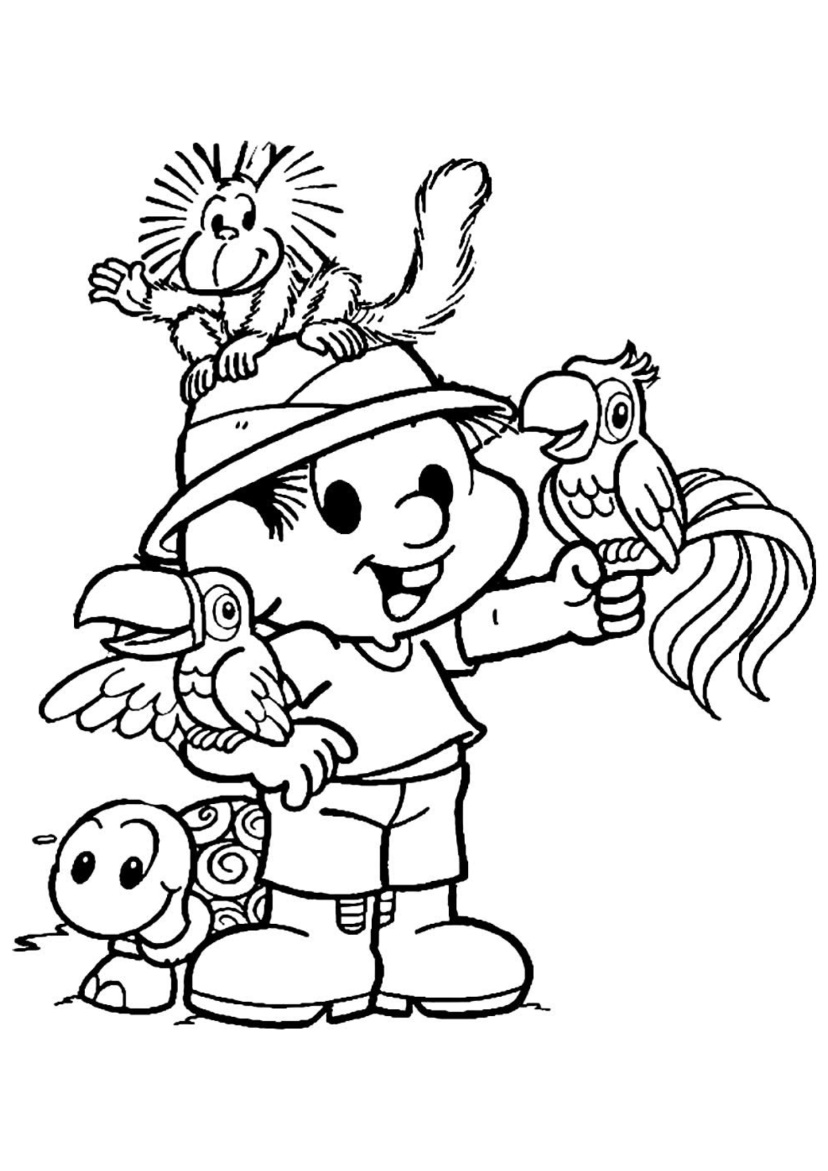 Desenho para Colorir Chico Bento