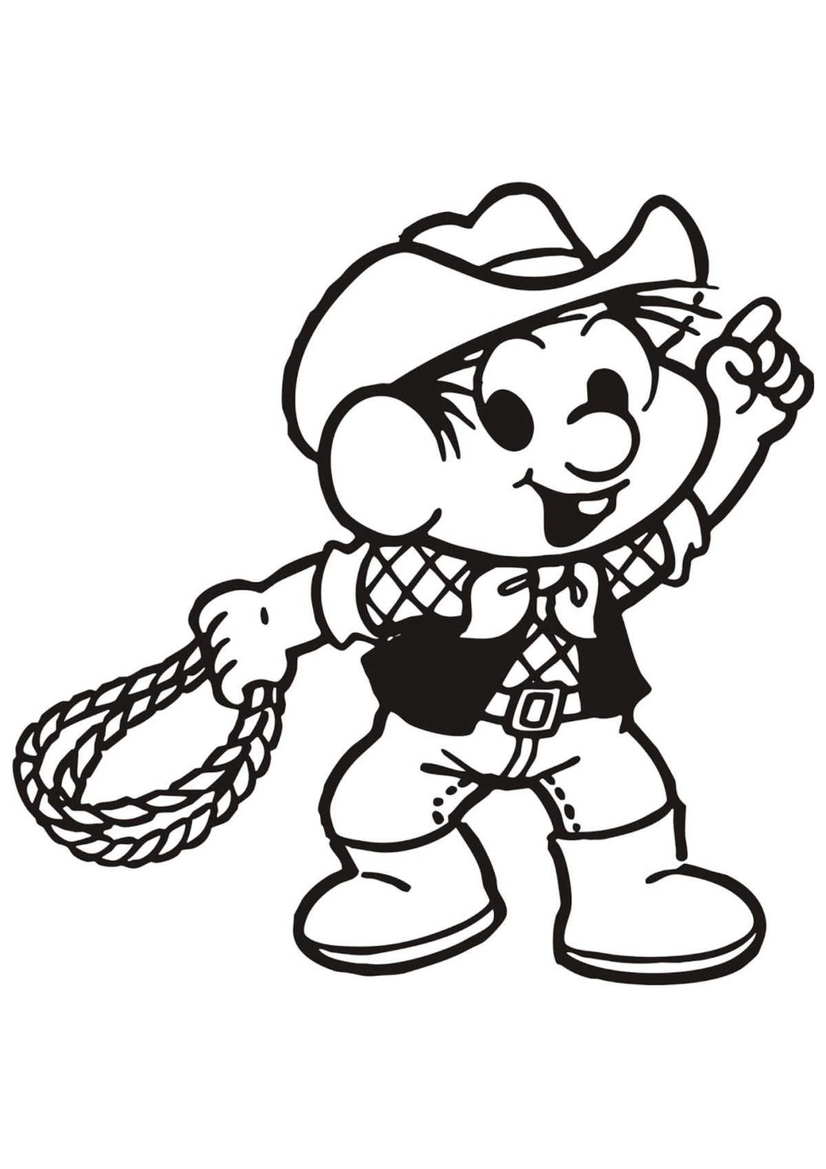 Desenho para Colorir Chico Bento