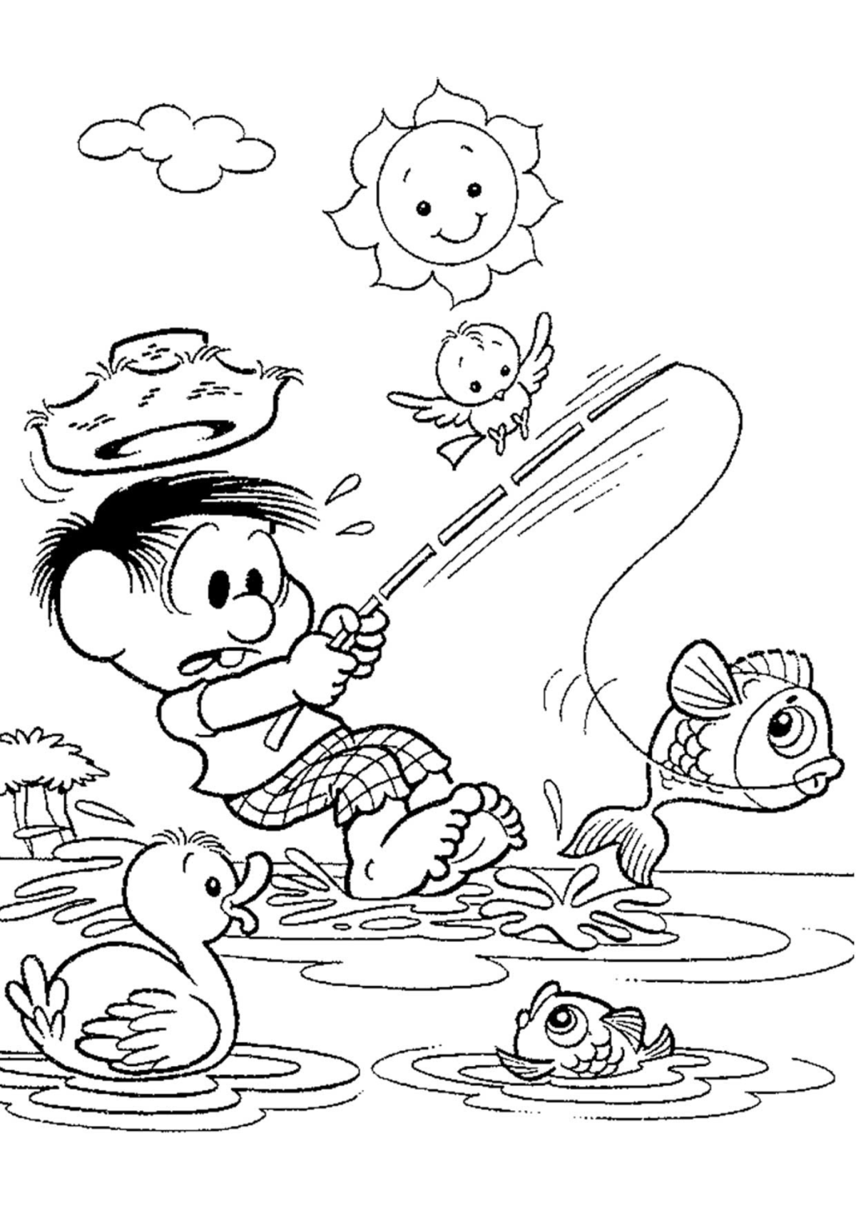 Desenho para Colorir Chico Bento