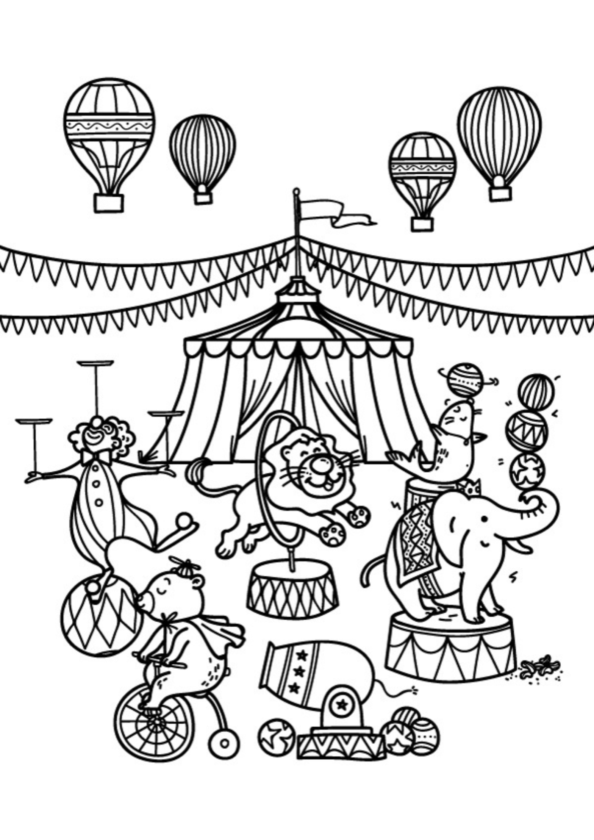Desenho para Colorir Circo