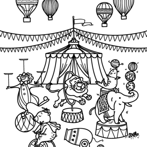 Desenho para Colorir Circo