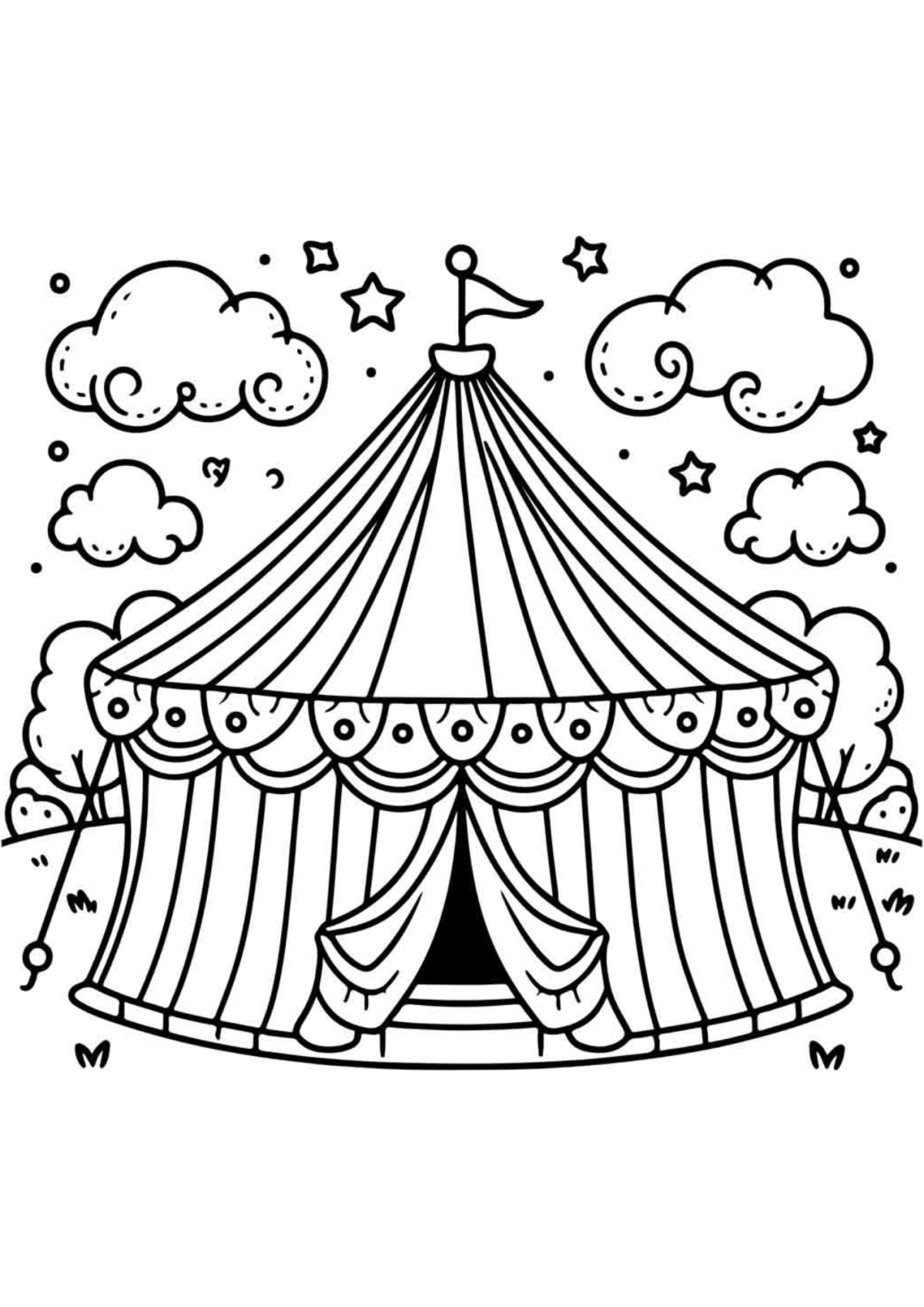 Desenho para Colorir Circo
