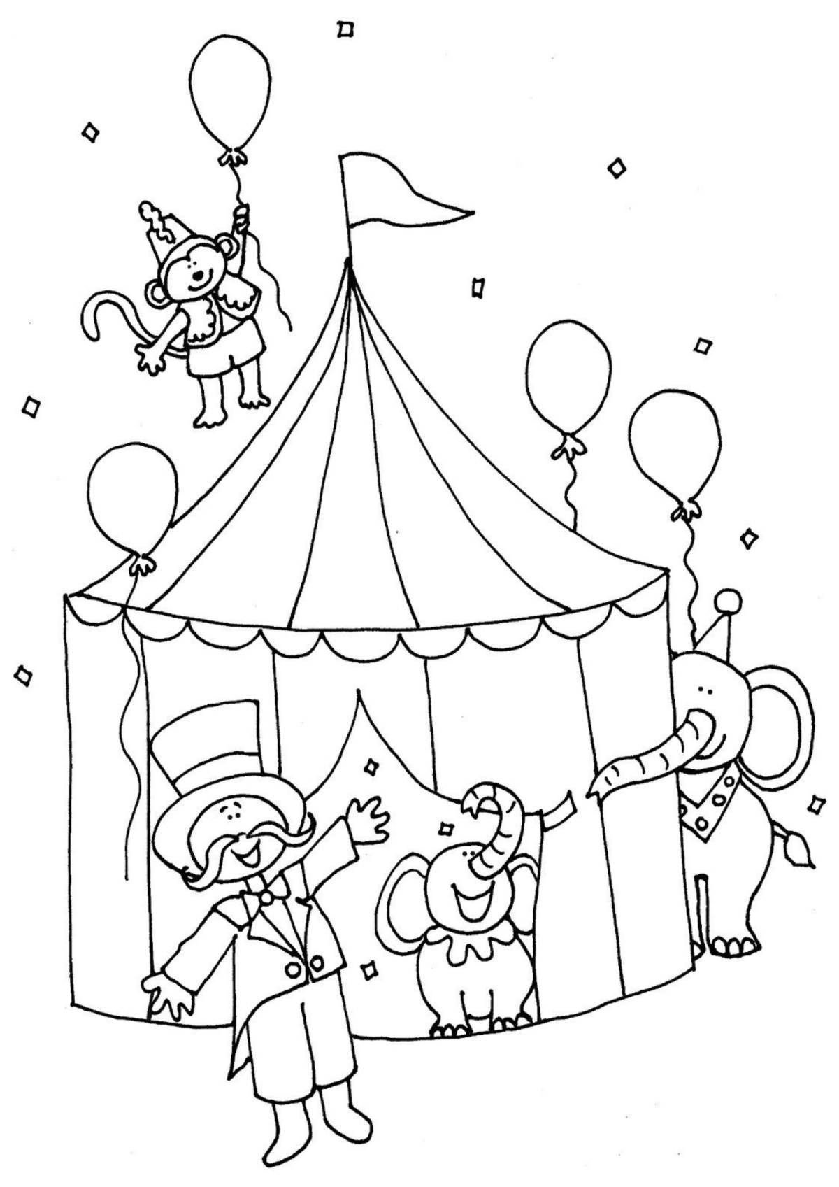 Desenho para Colorir Circo
