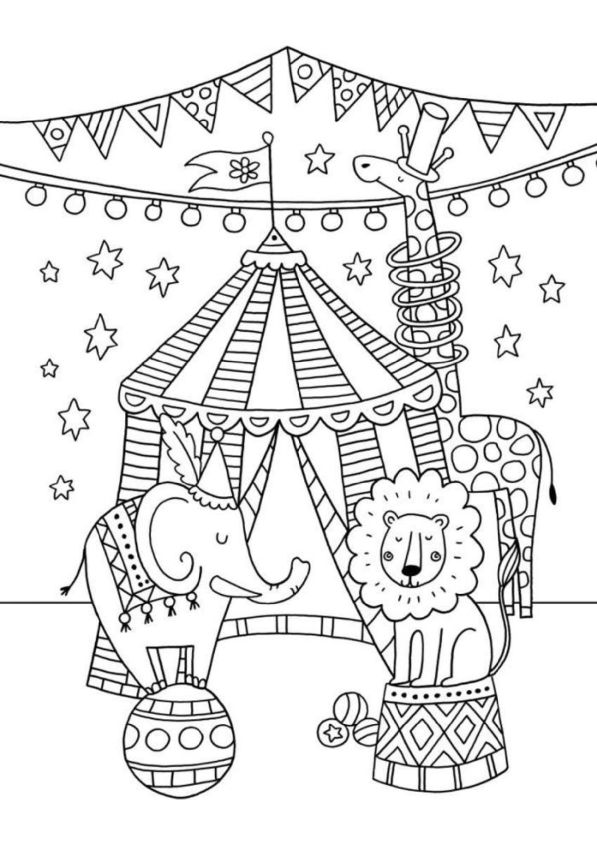 Desenho para Colorir Circo