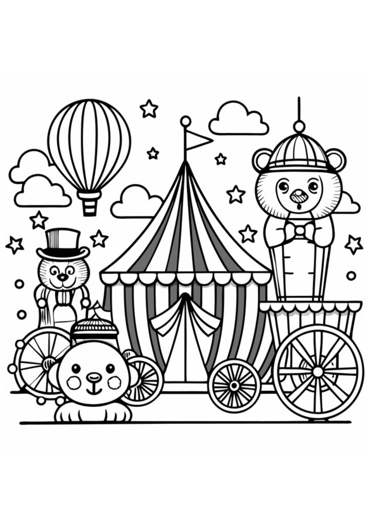Desenho para Colorir Circo