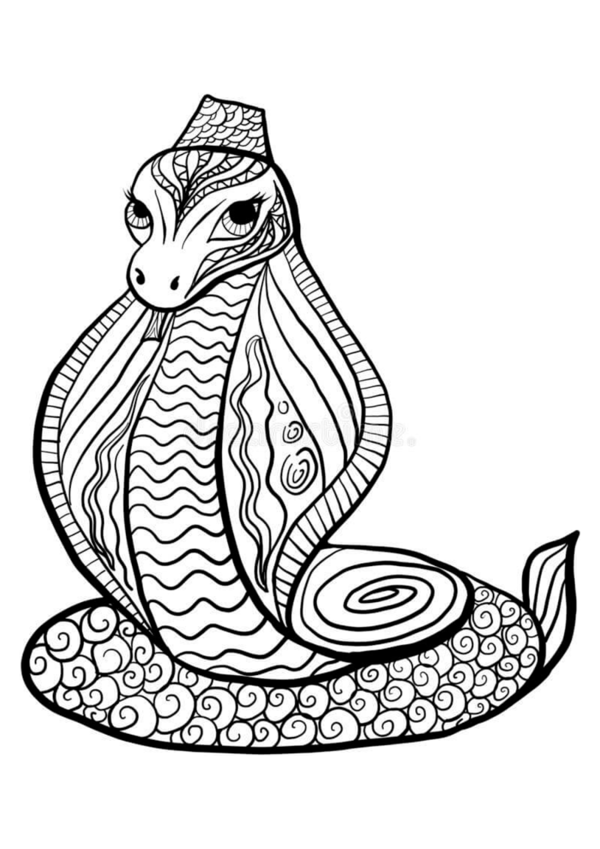 Desenho para Colorir Cobra