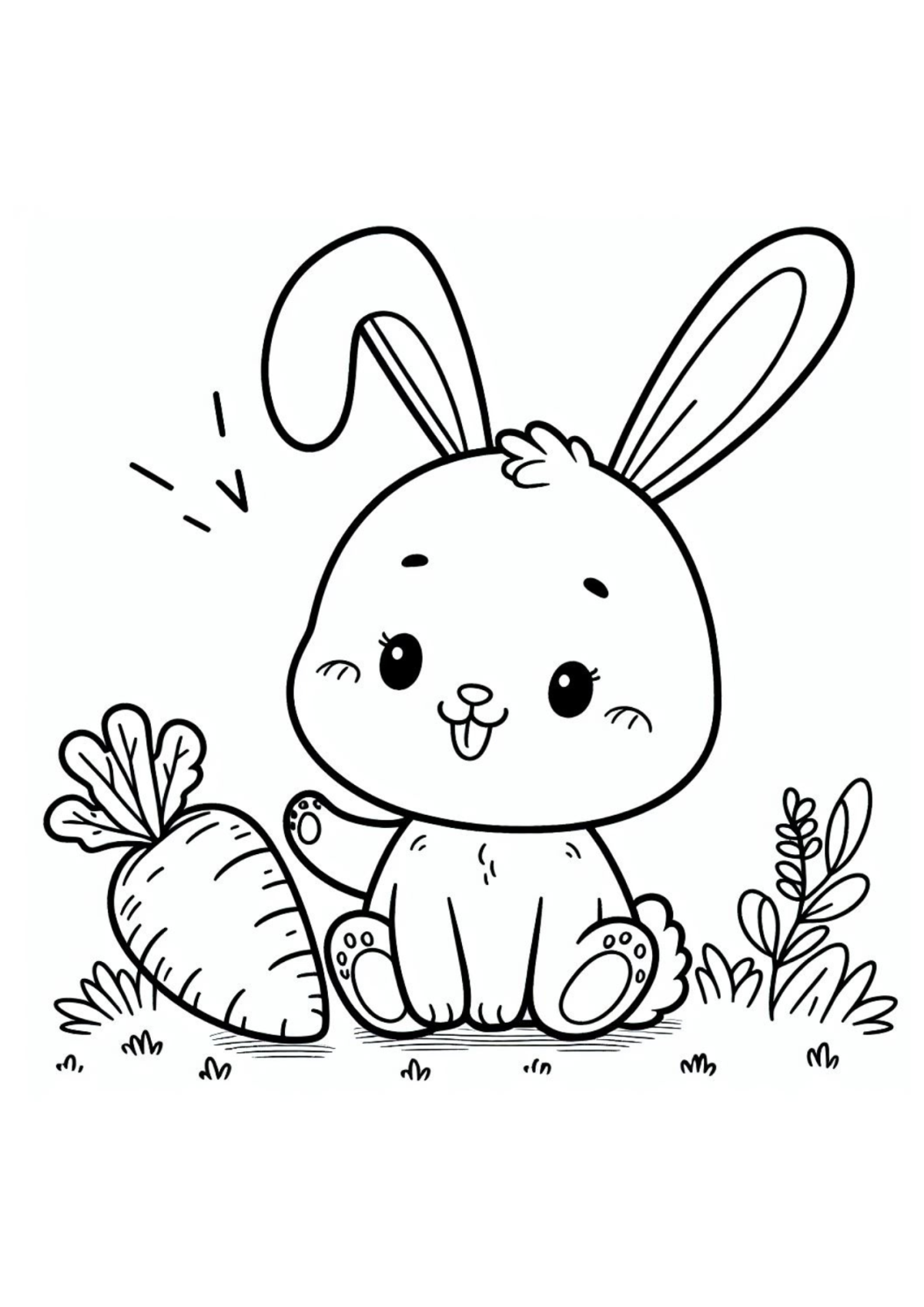 Desenho para Colorir Coelho