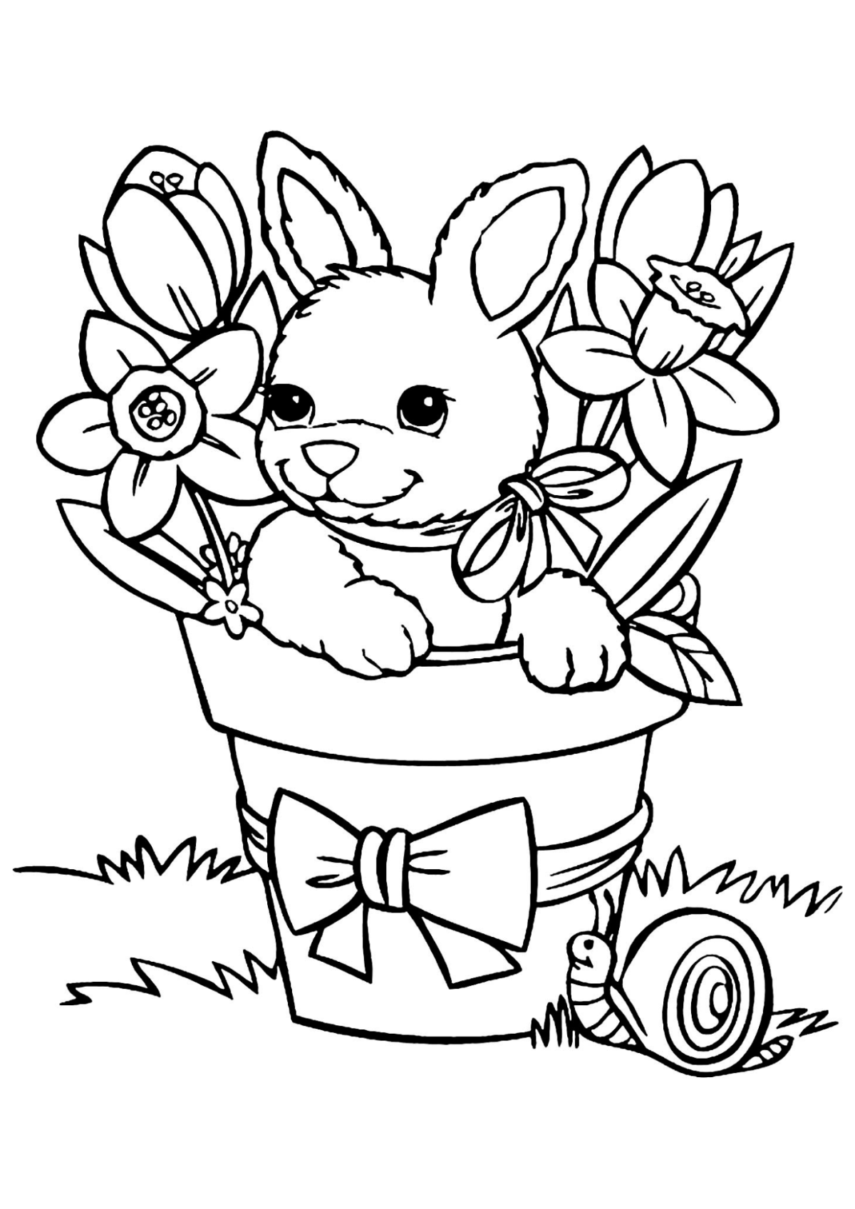 Desenho para Colorir Coelho