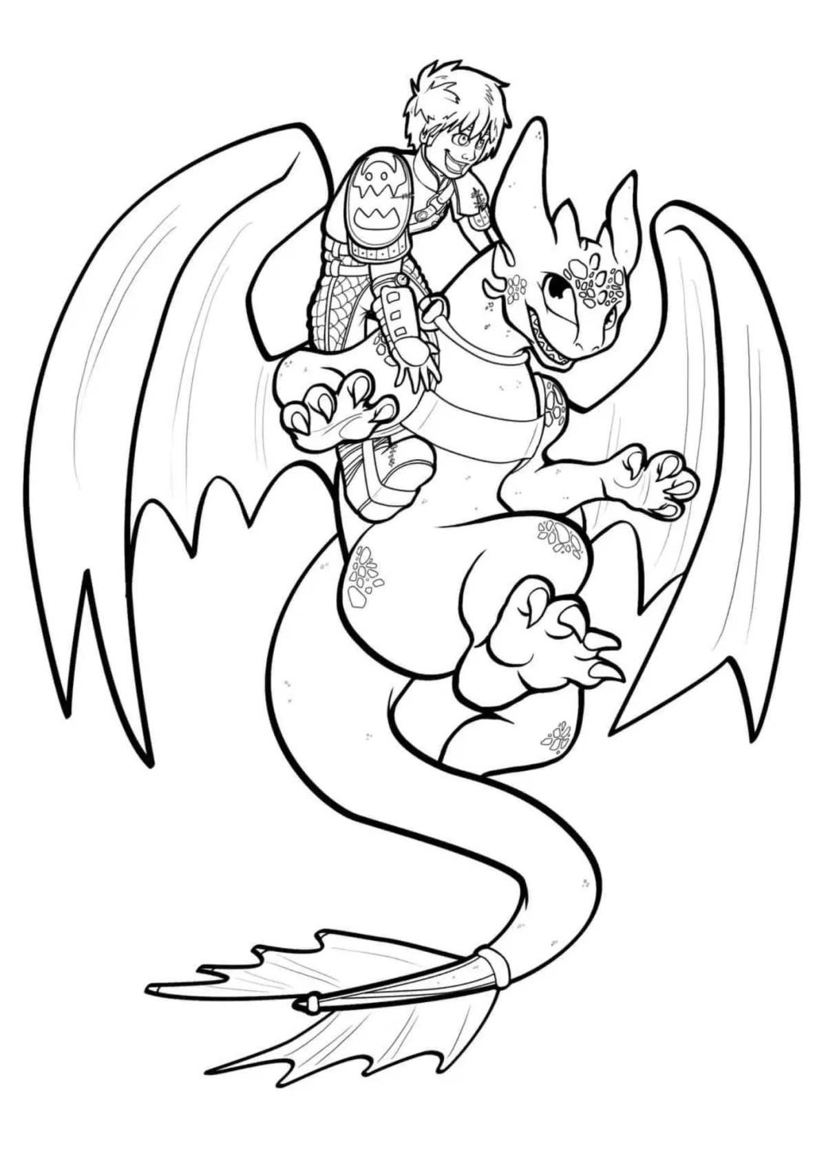 Desenho para Colorir Como Treinar o Seu Dragão