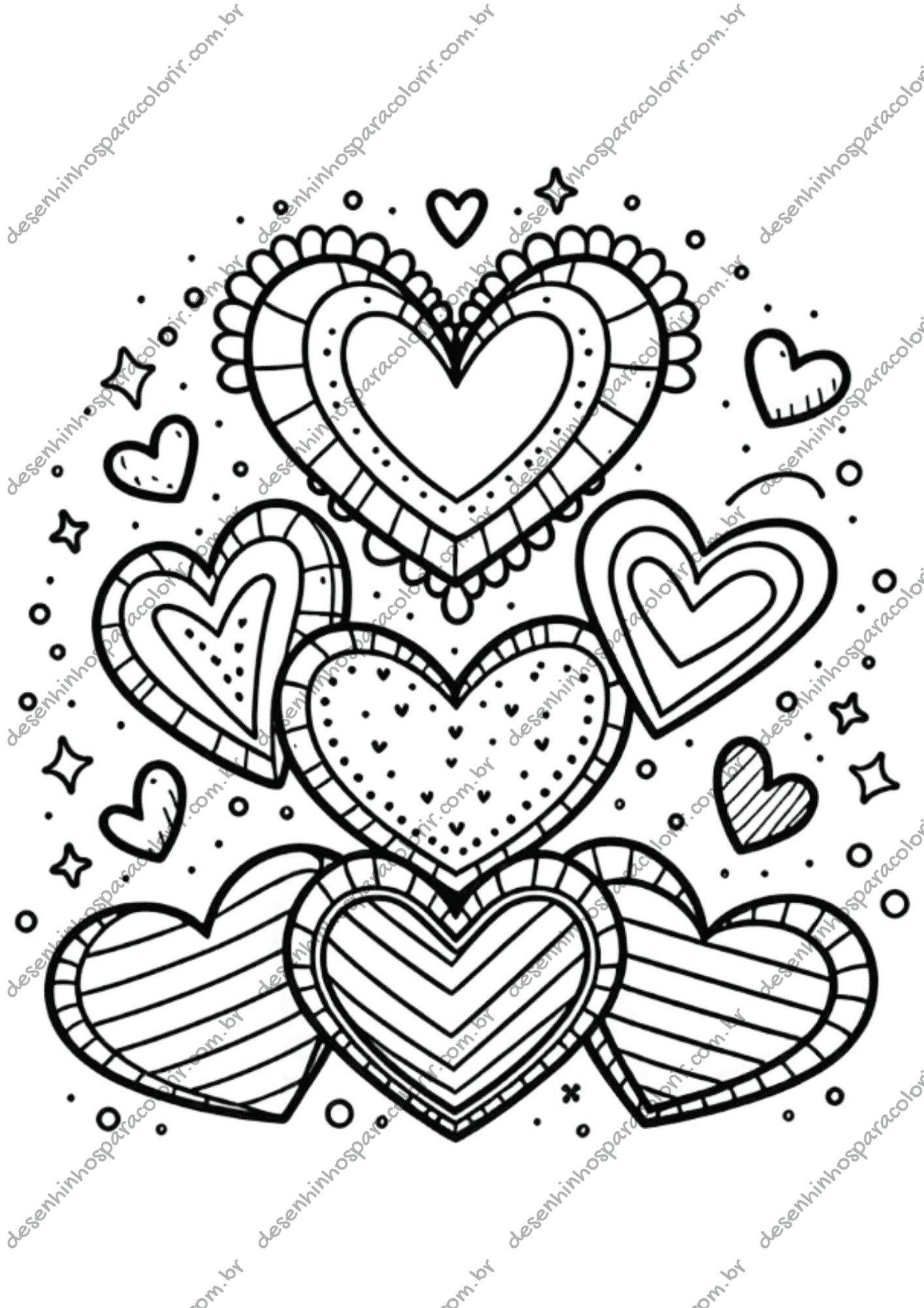 Desenho para Colorir Coração Desenho para Colorir Coração