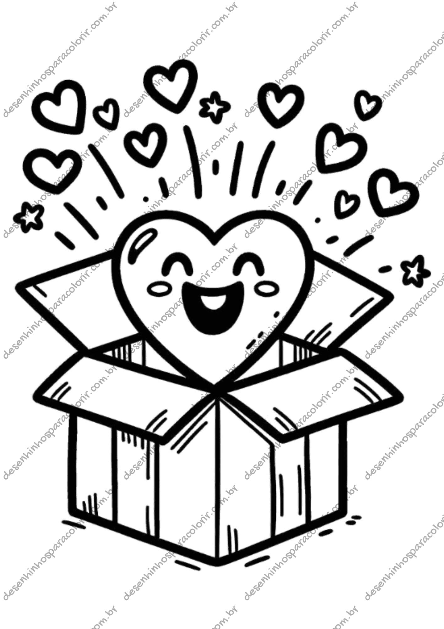 Desenho para Colorir Coração Desenho para Colorir Coração