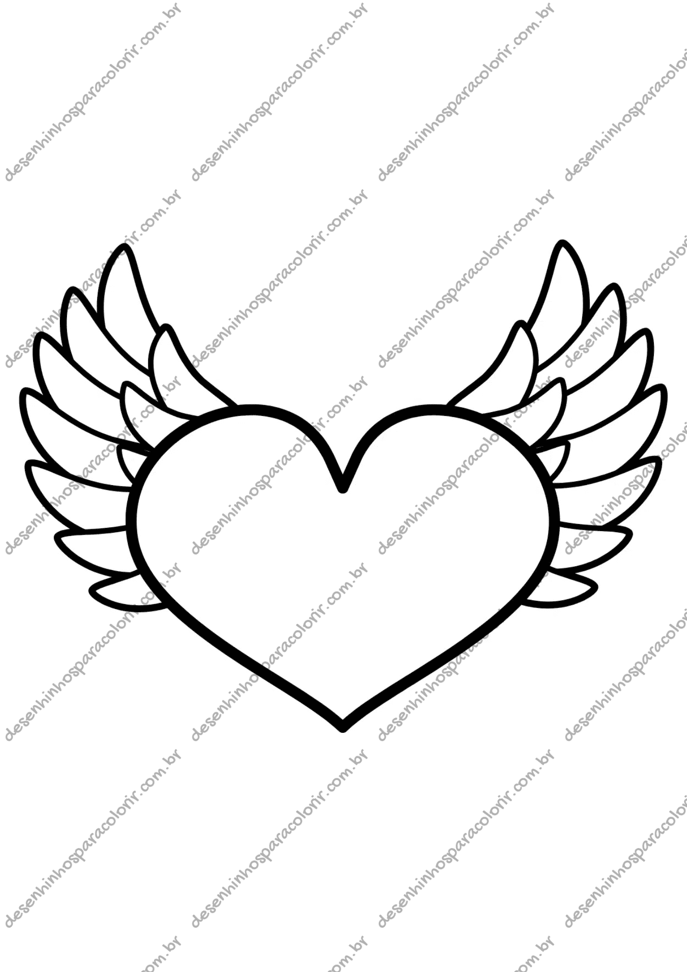 Desenho para Colorir Coração Desenho para Colorir Coração