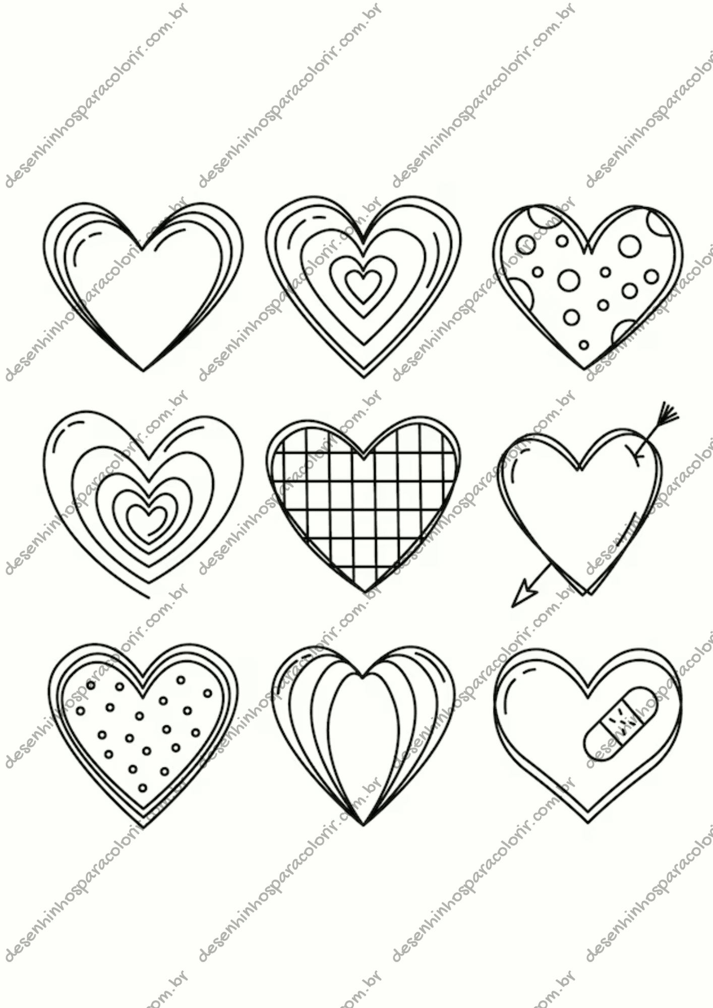 Desenho para Colorir Coração Desenho para Colorir Coração