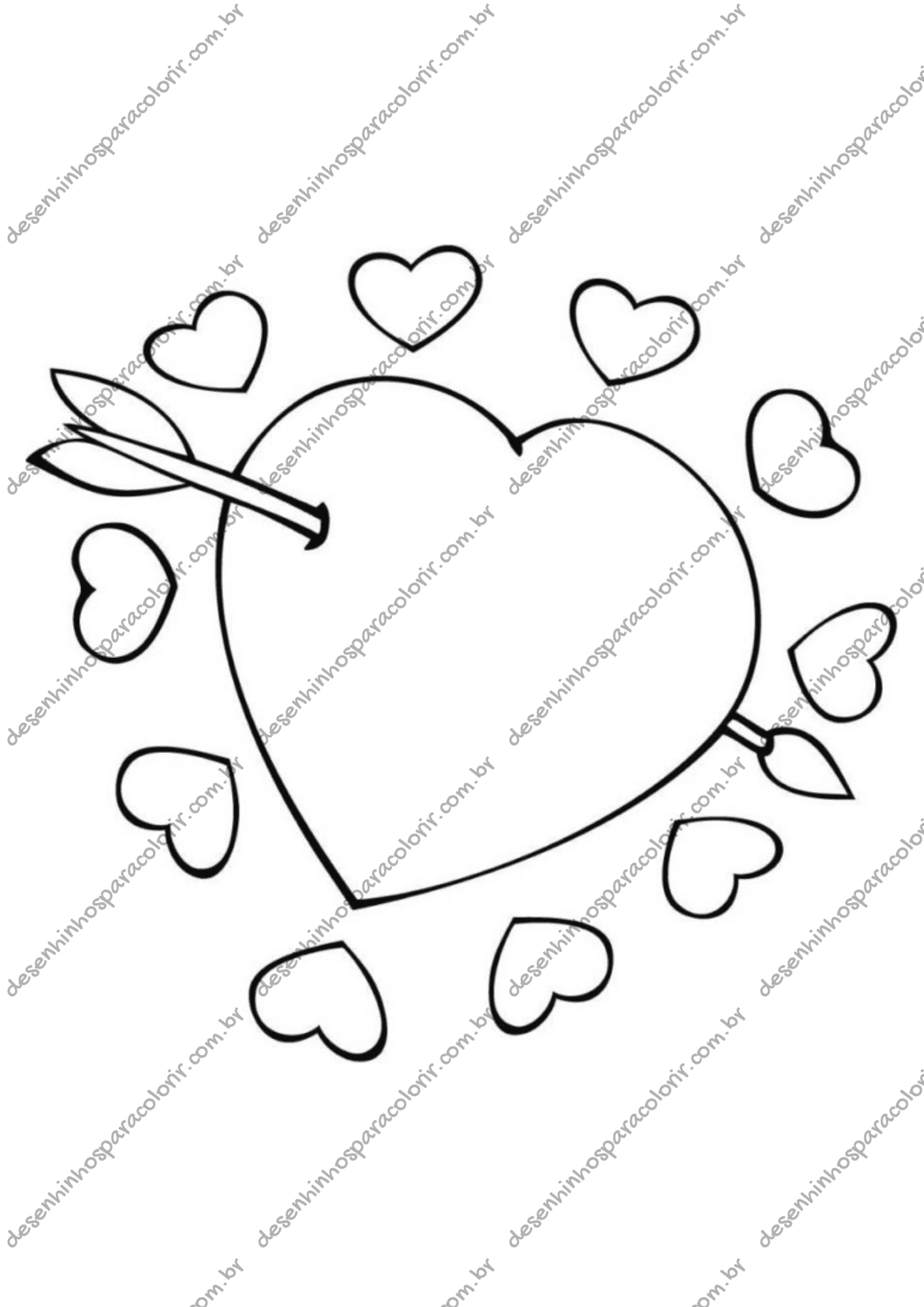 Desenho para Colorir Coração Desenho para Colorir Coração