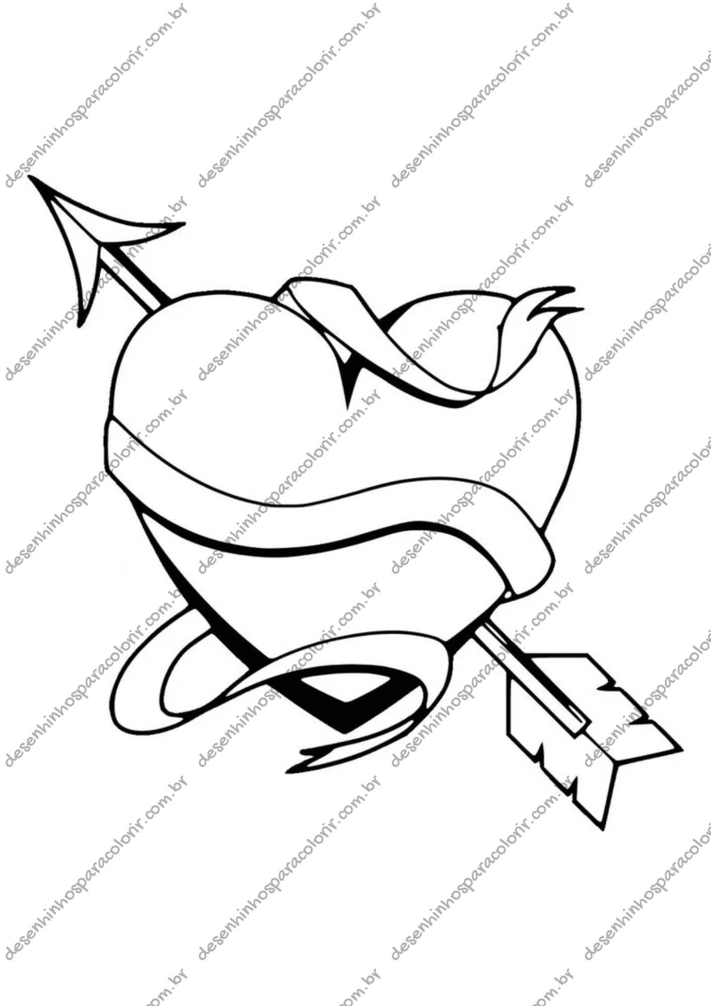 Desenho para Colorir Coração Desenho para Colorir Coração