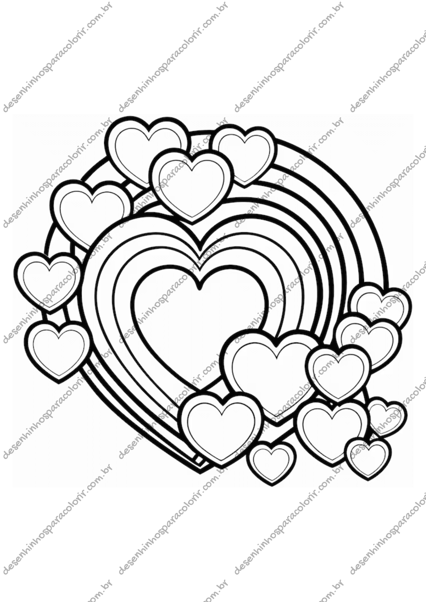 Desenho para Colorir Coração Desenho para Colorir Coração
