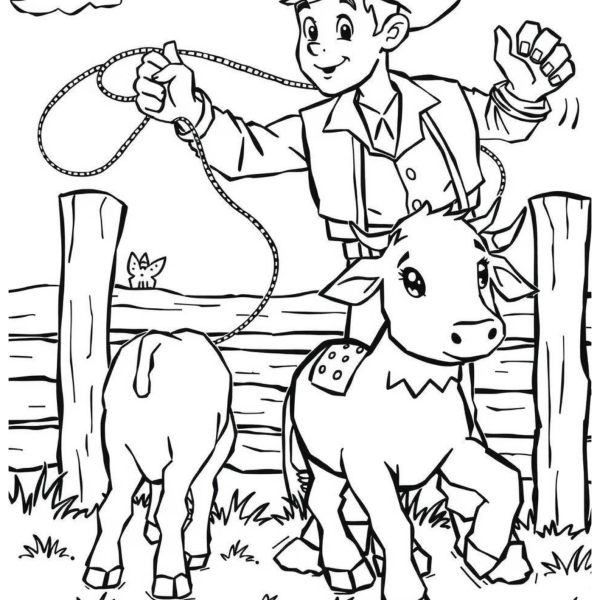 Desenho para Colorir Cowboy