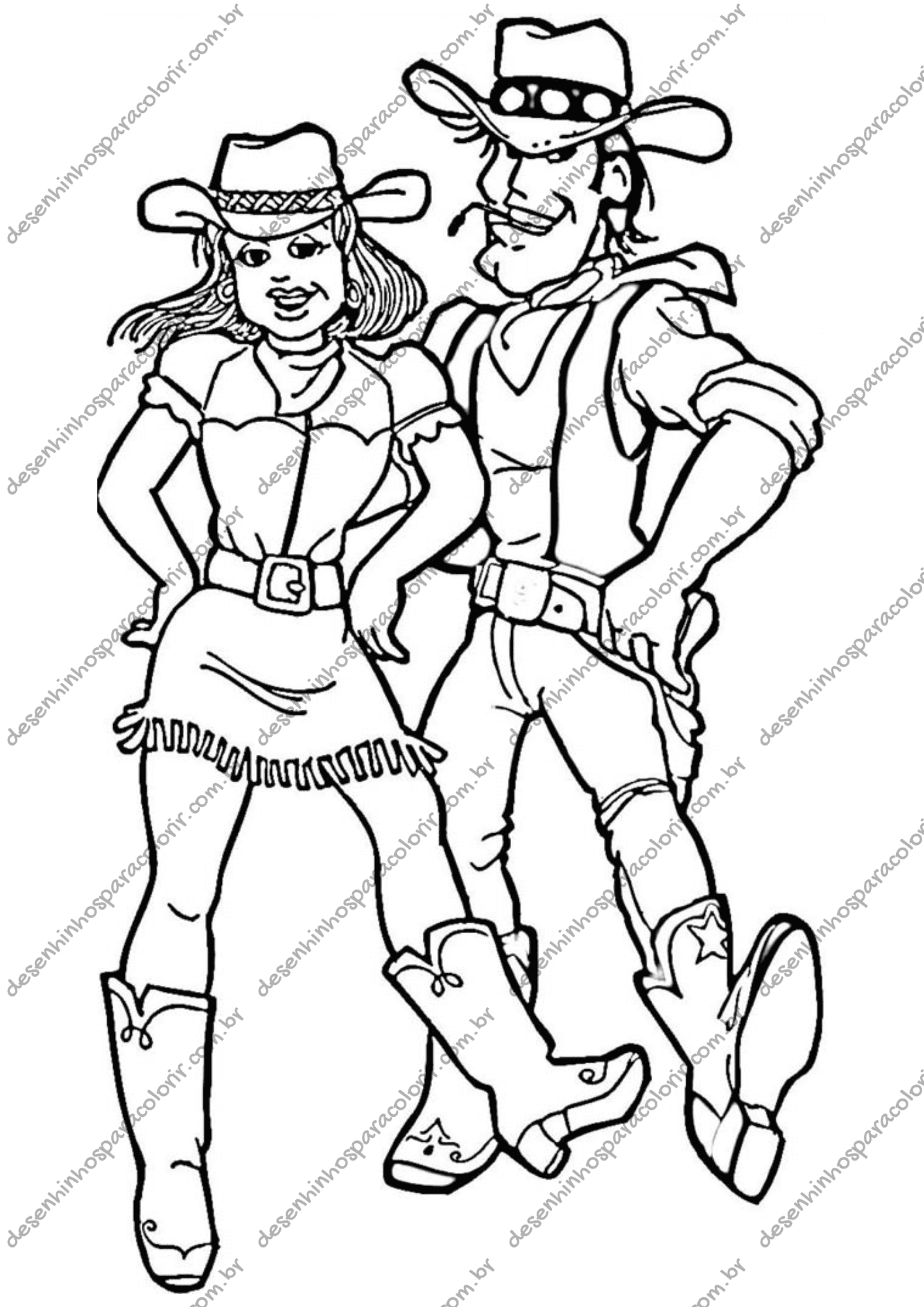 Desenho para Colorir Cowboy Desenho para Colorir Cowboy