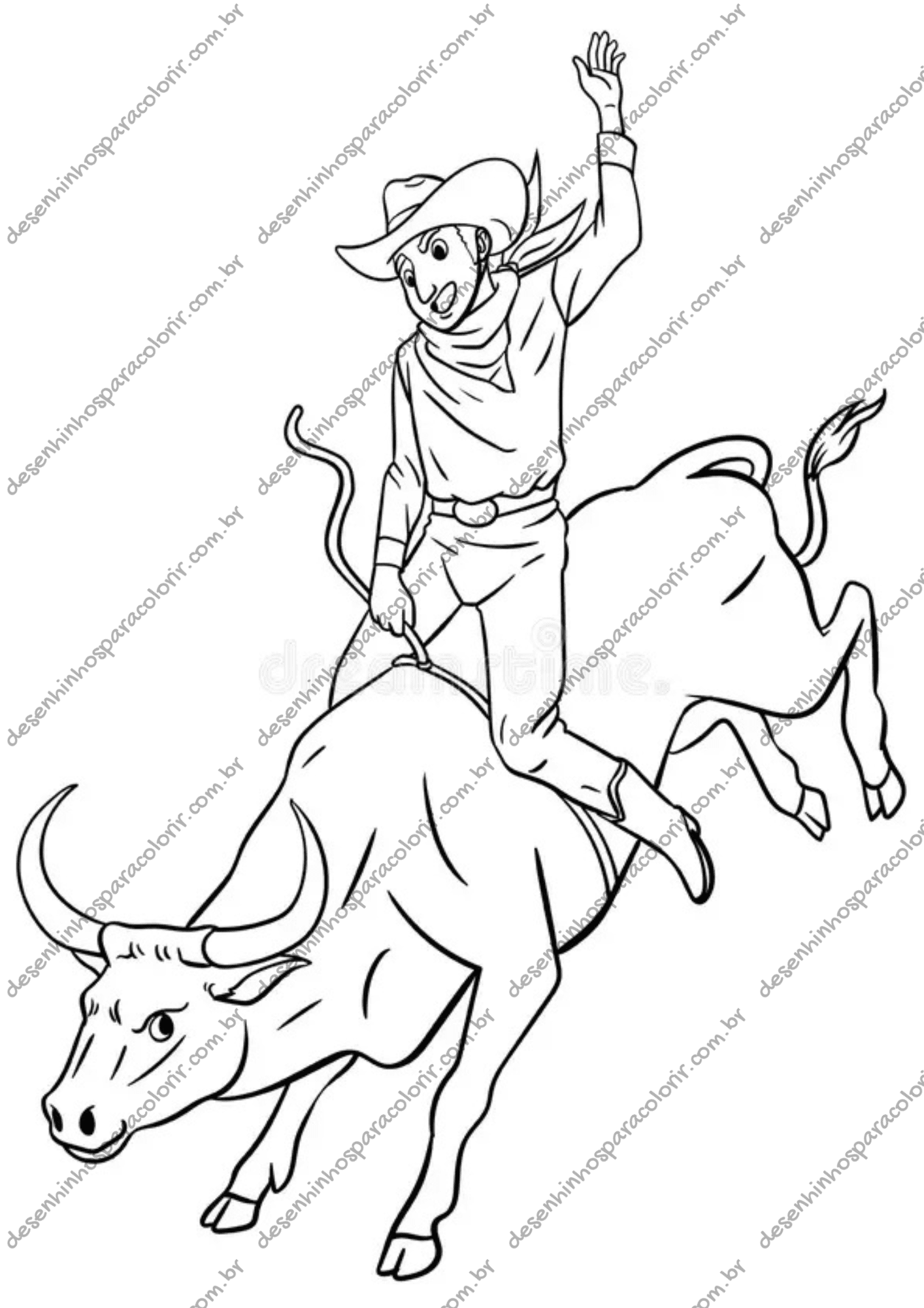 Desenho para Colorir Cowboy Desenho para Colorir Cowboy