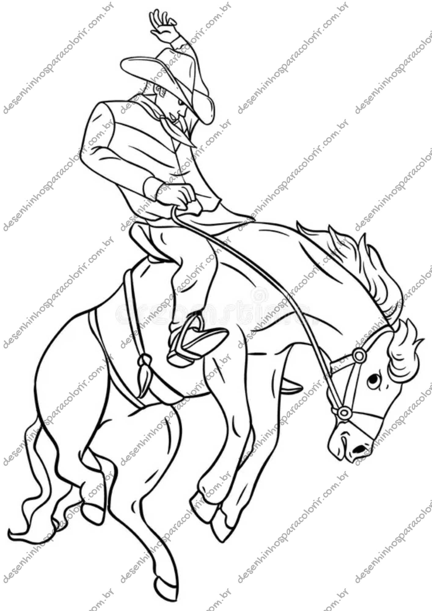 Desenho para Colorir Cowboy Desenho para Colorir Cowboy
