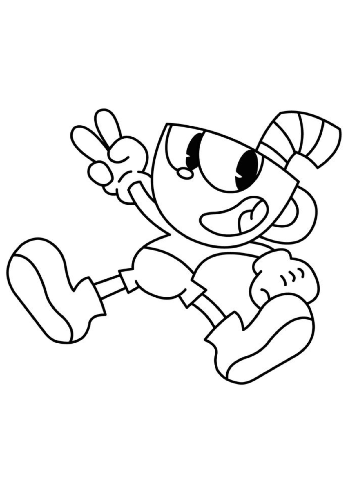 Desenho para Colorir Cuphead