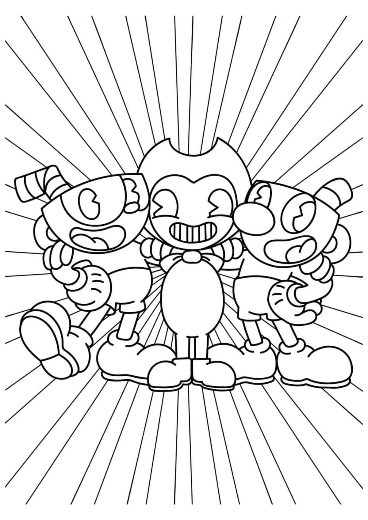 Desenho para Colorir Cuphead