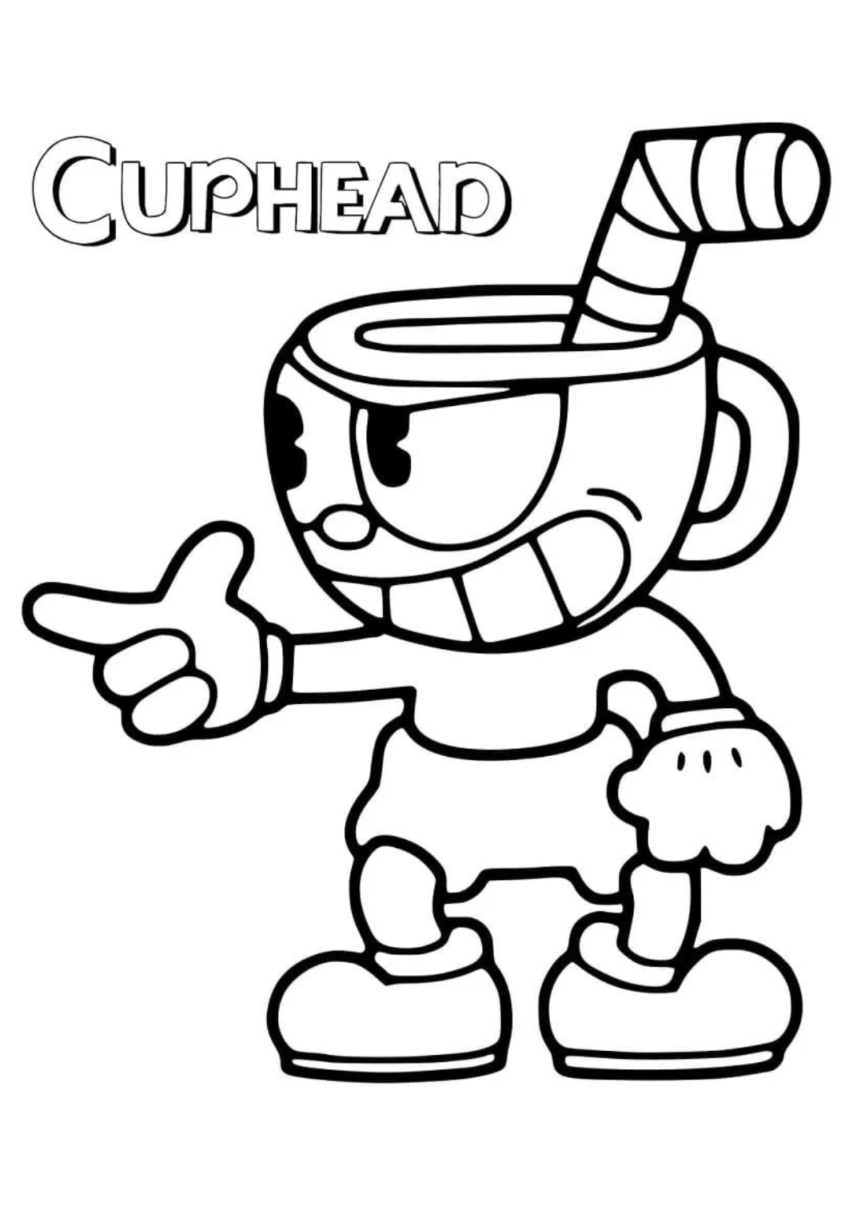 Desenho para Colorir Cuphead