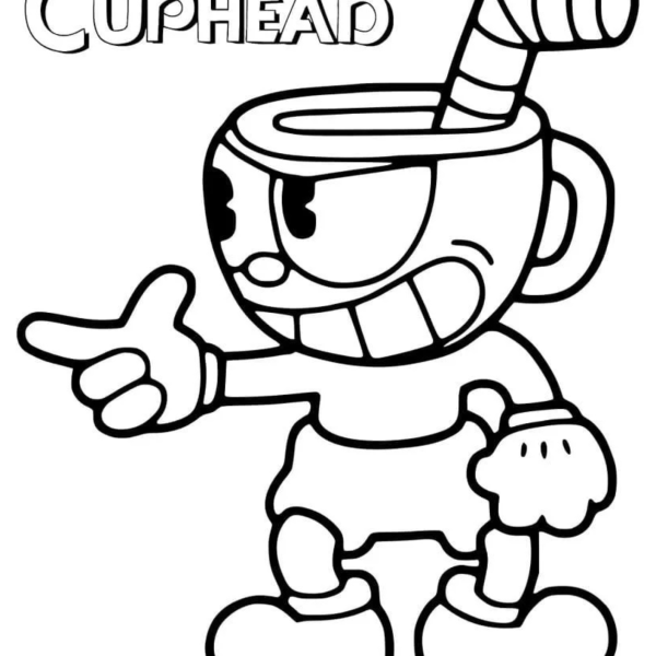 Desenho para Colorir Cuphead