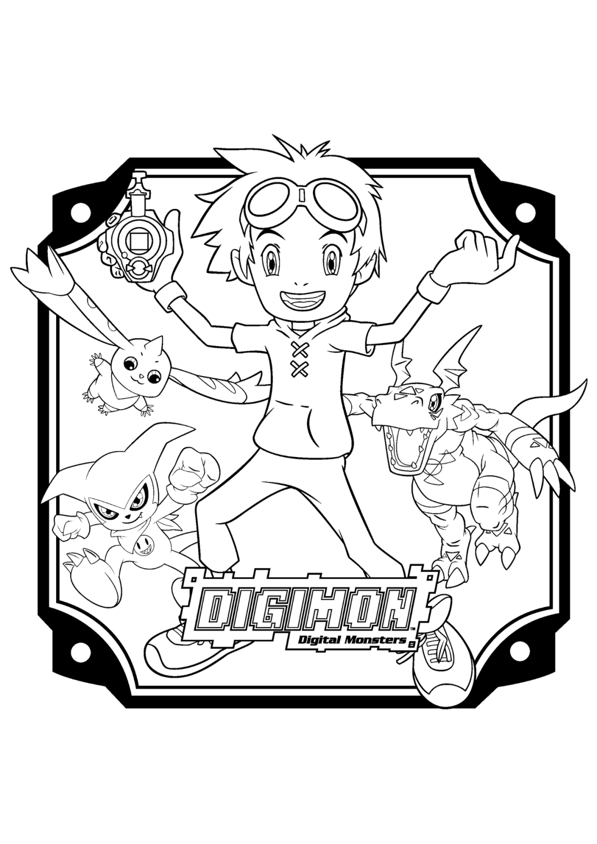 Desenho para Colorir Digimon