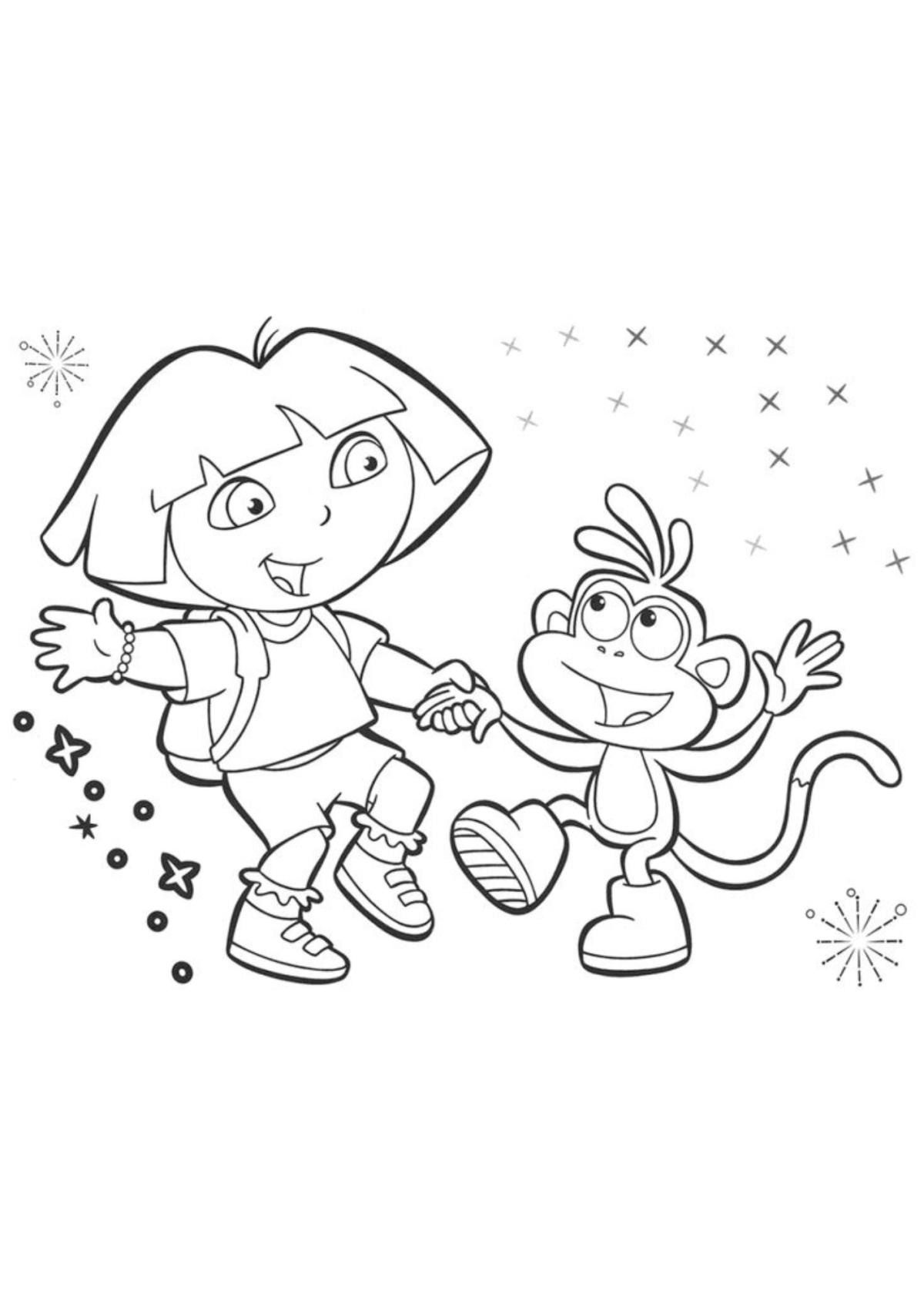 Desenho para Colorir Dora, a Aventureira