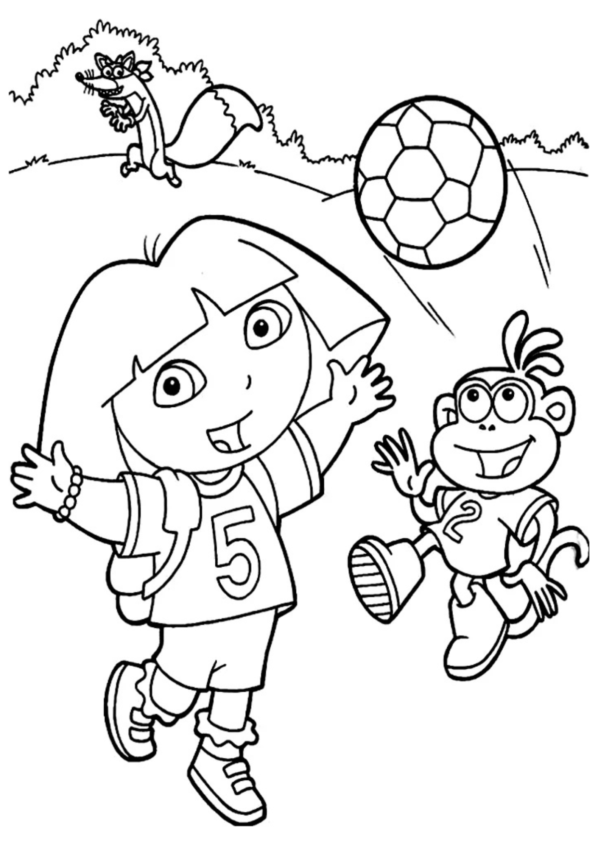 Desenho para Colorir Dora, a Aventureira