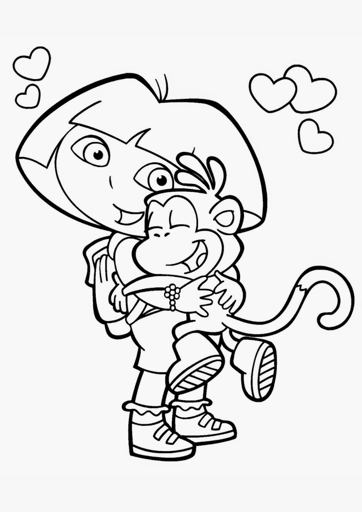 Desenho para Colorir Dora, a Aventureira