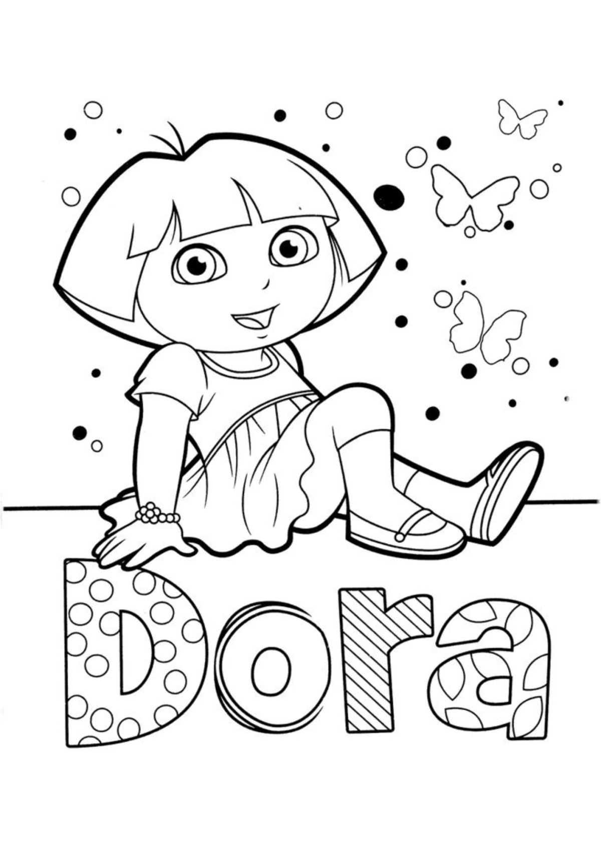 Desenho para Colorir Dora, a Aventureira