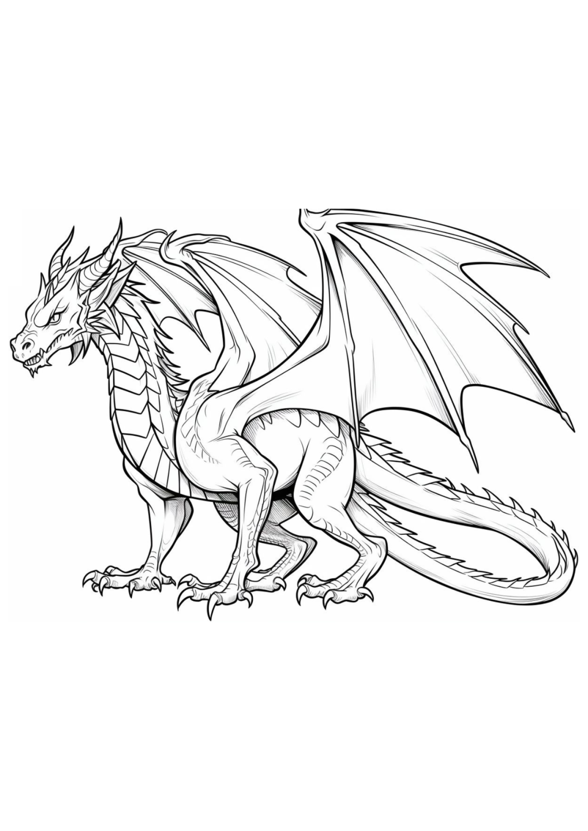 Desenho para Colorir Dragão