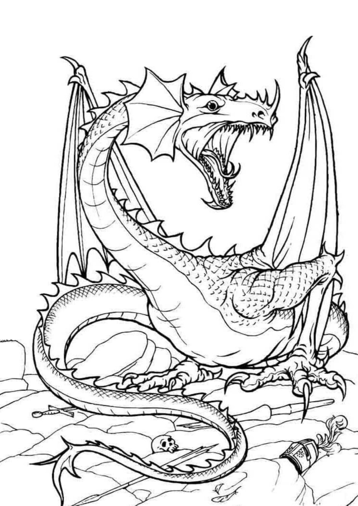 Desenho para Colorir Dragão