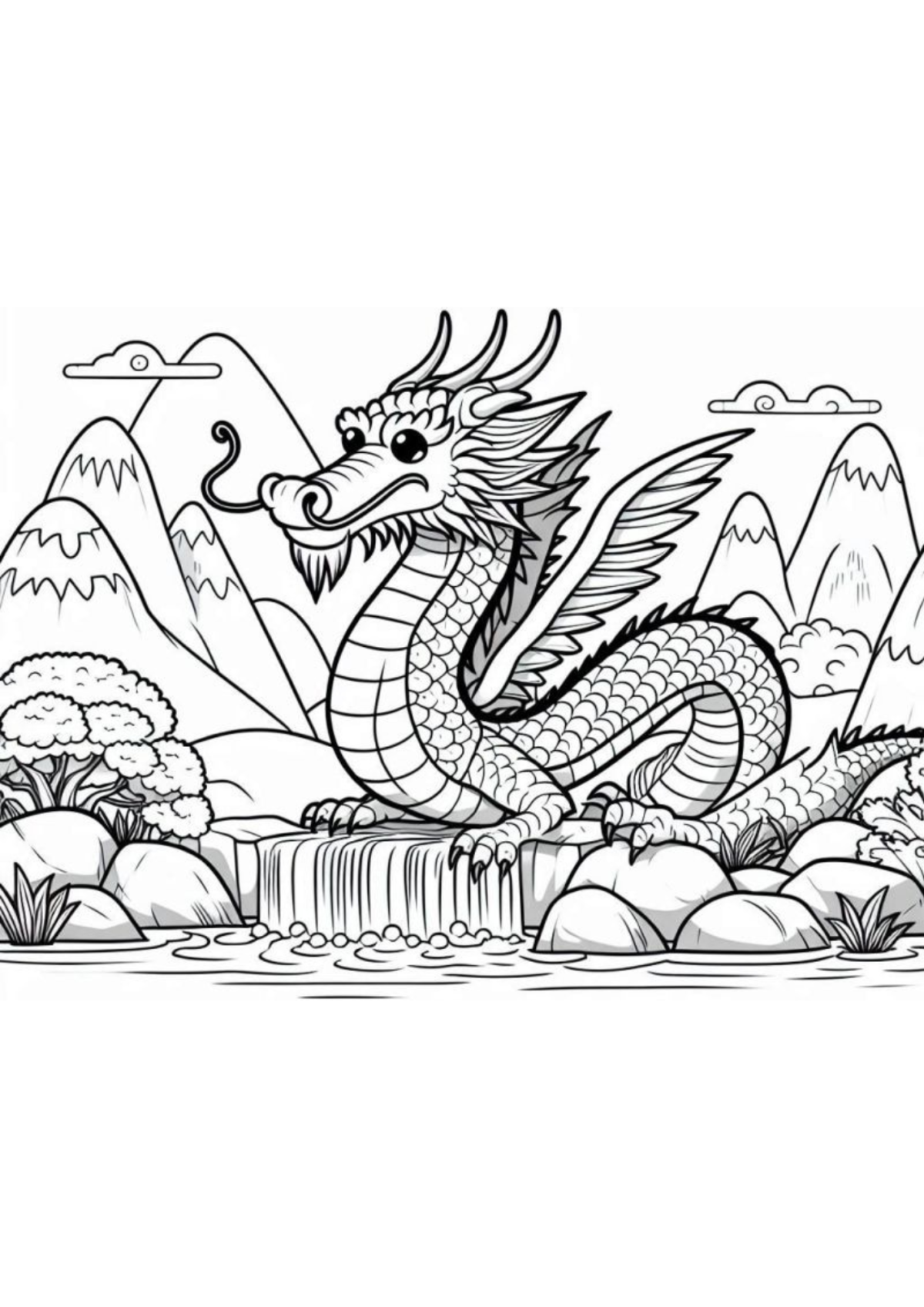 Desenho para Colorir Dragão