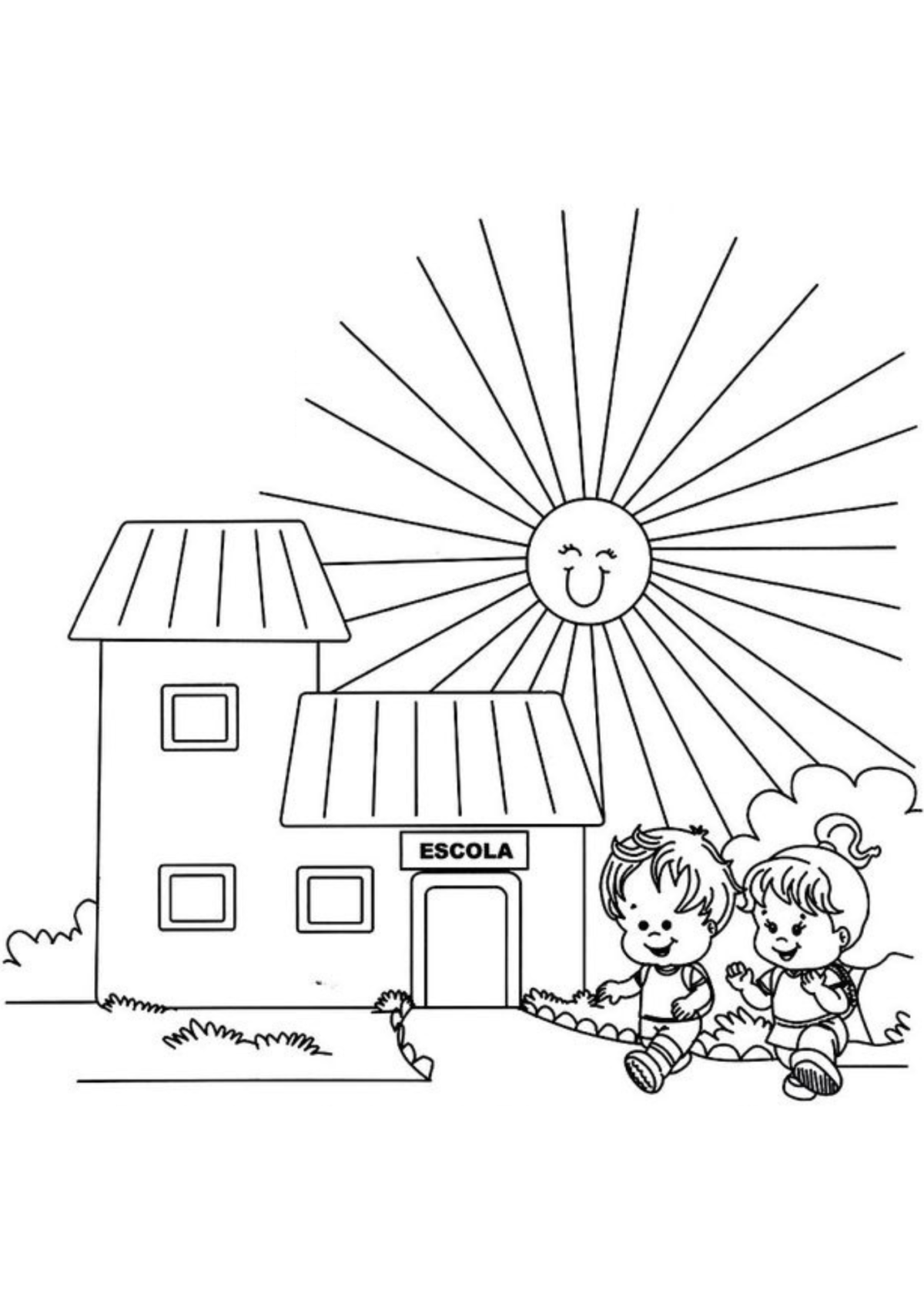 Desenho para Colorir Escola