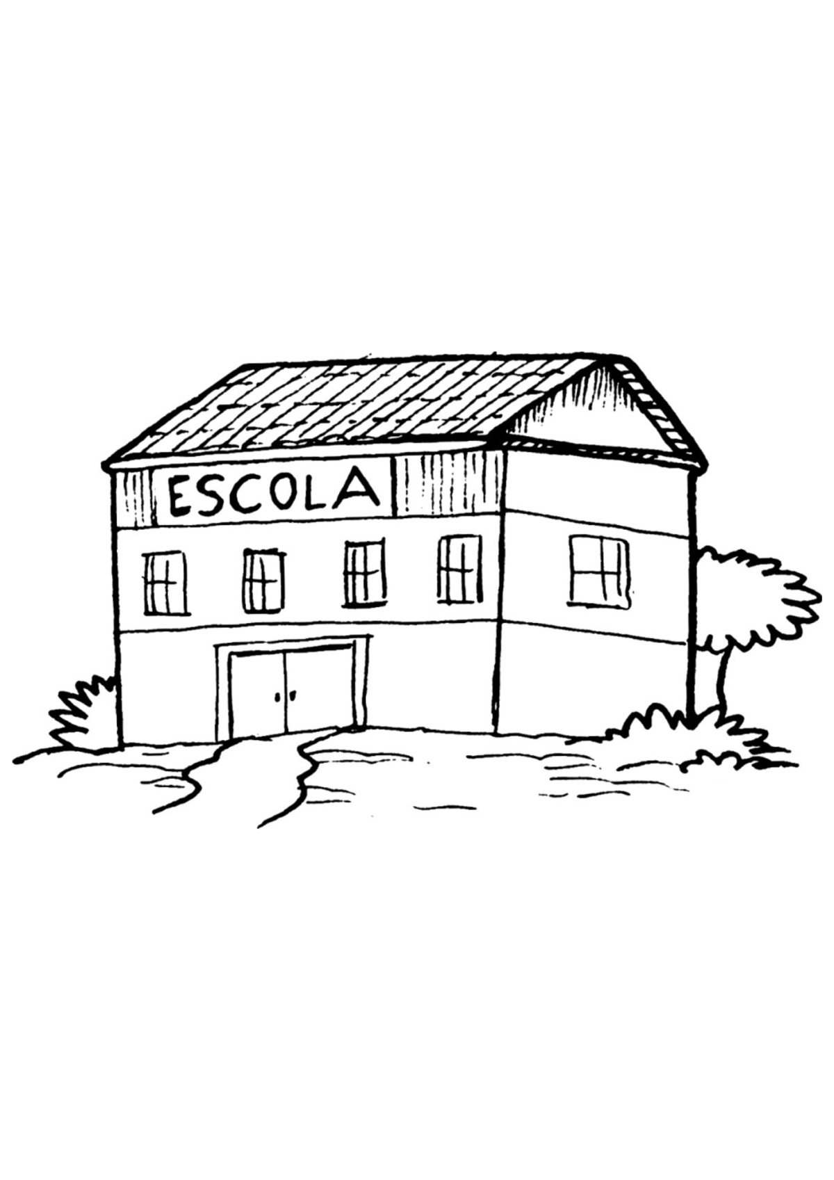 Desenho para Colorir Escola