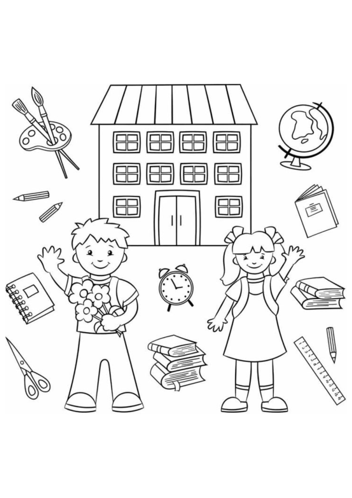 Desenho para Colorir Escola