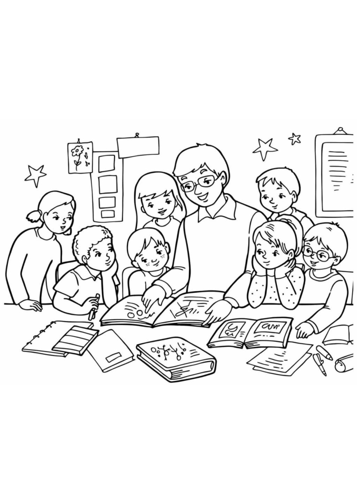 Desenho para Colorir Escola