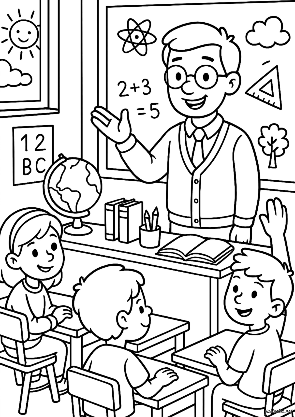 Desenho para Colorir Escola