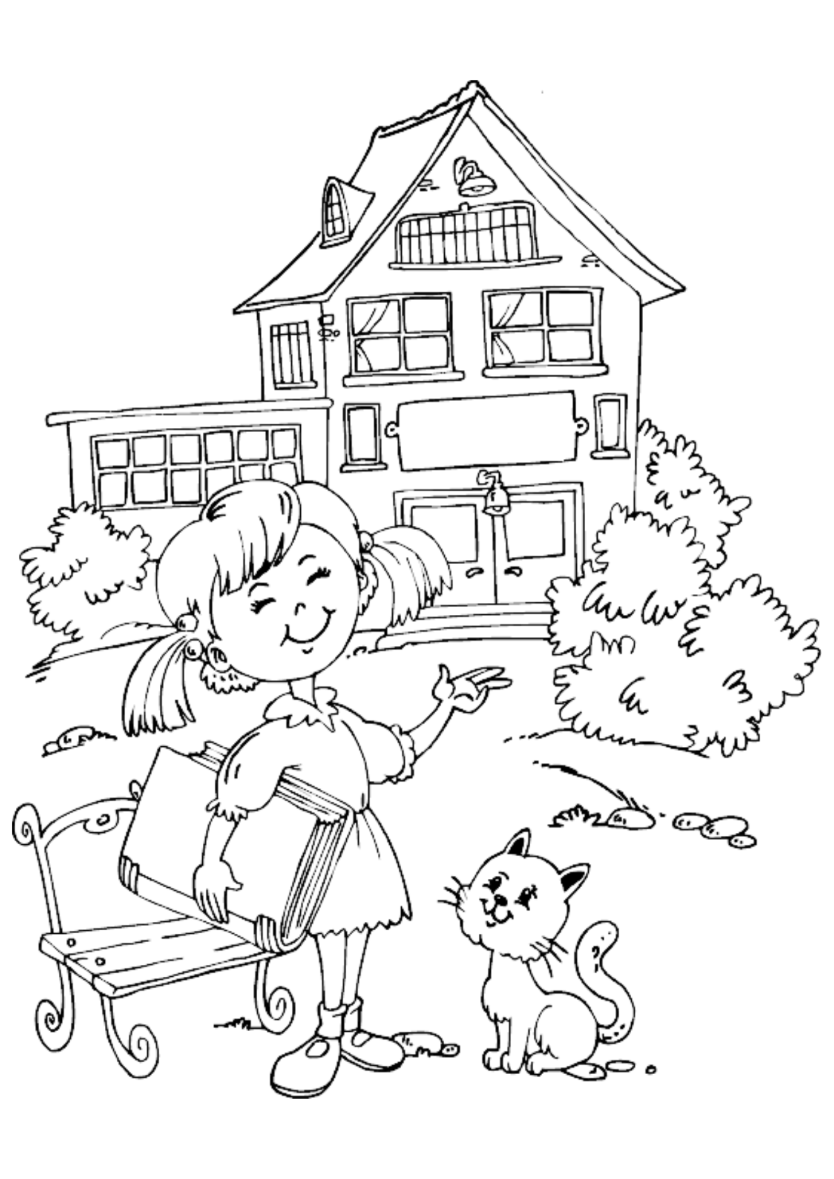 Desenho para Colorir Escola