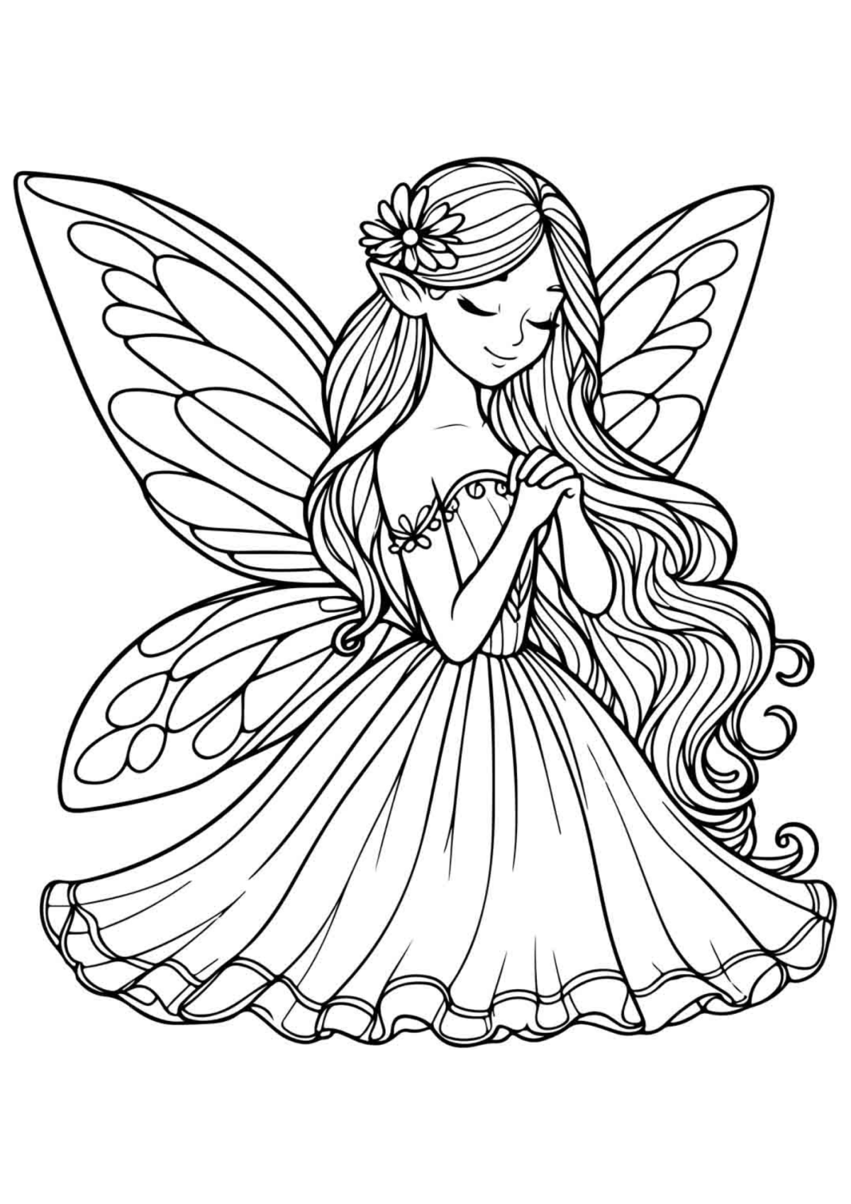 Desenho para Colorir Fada