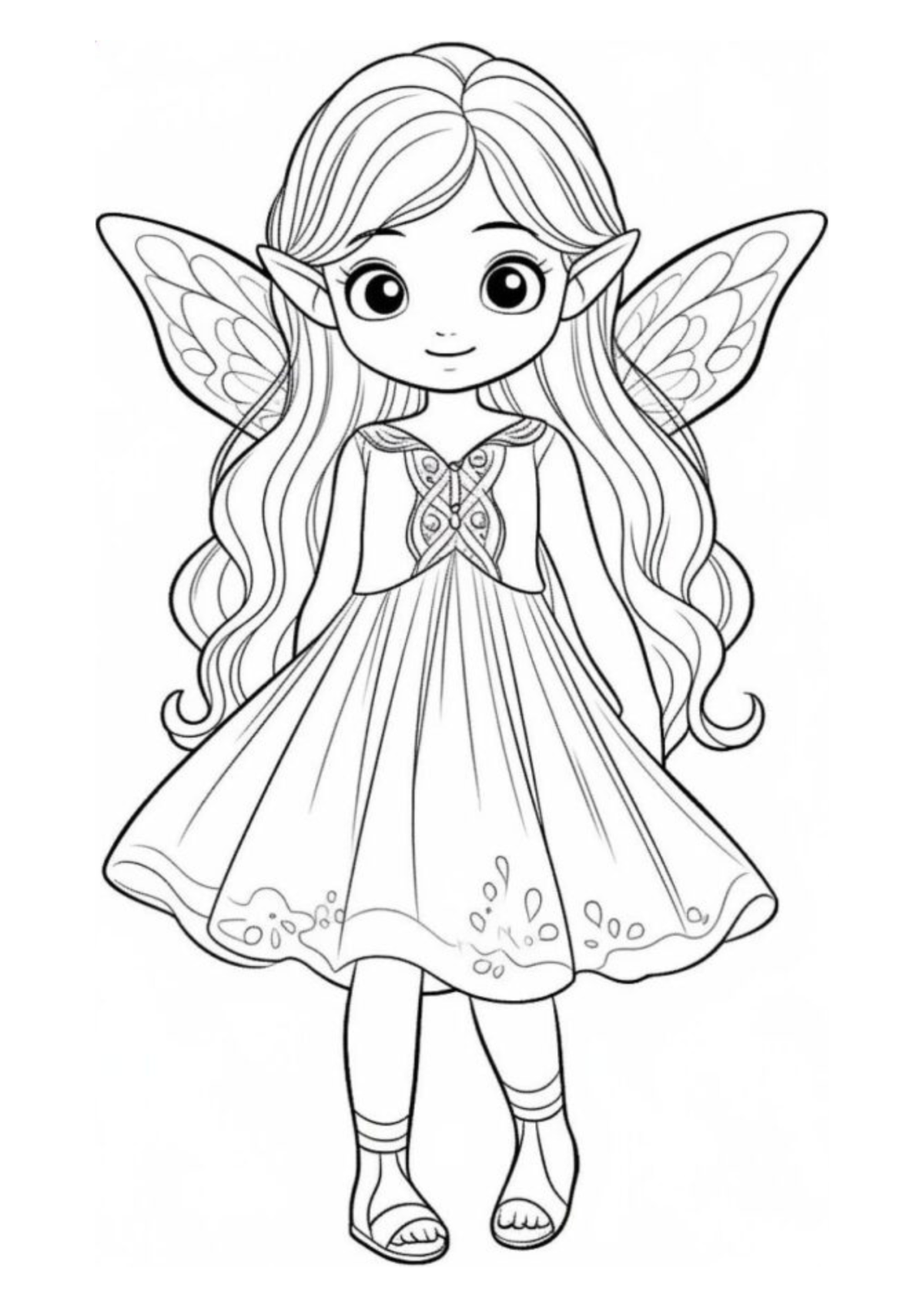 Desenho para Colorir Fada