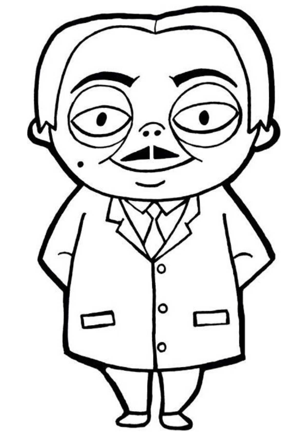 Desenho para Colorir Família Addams