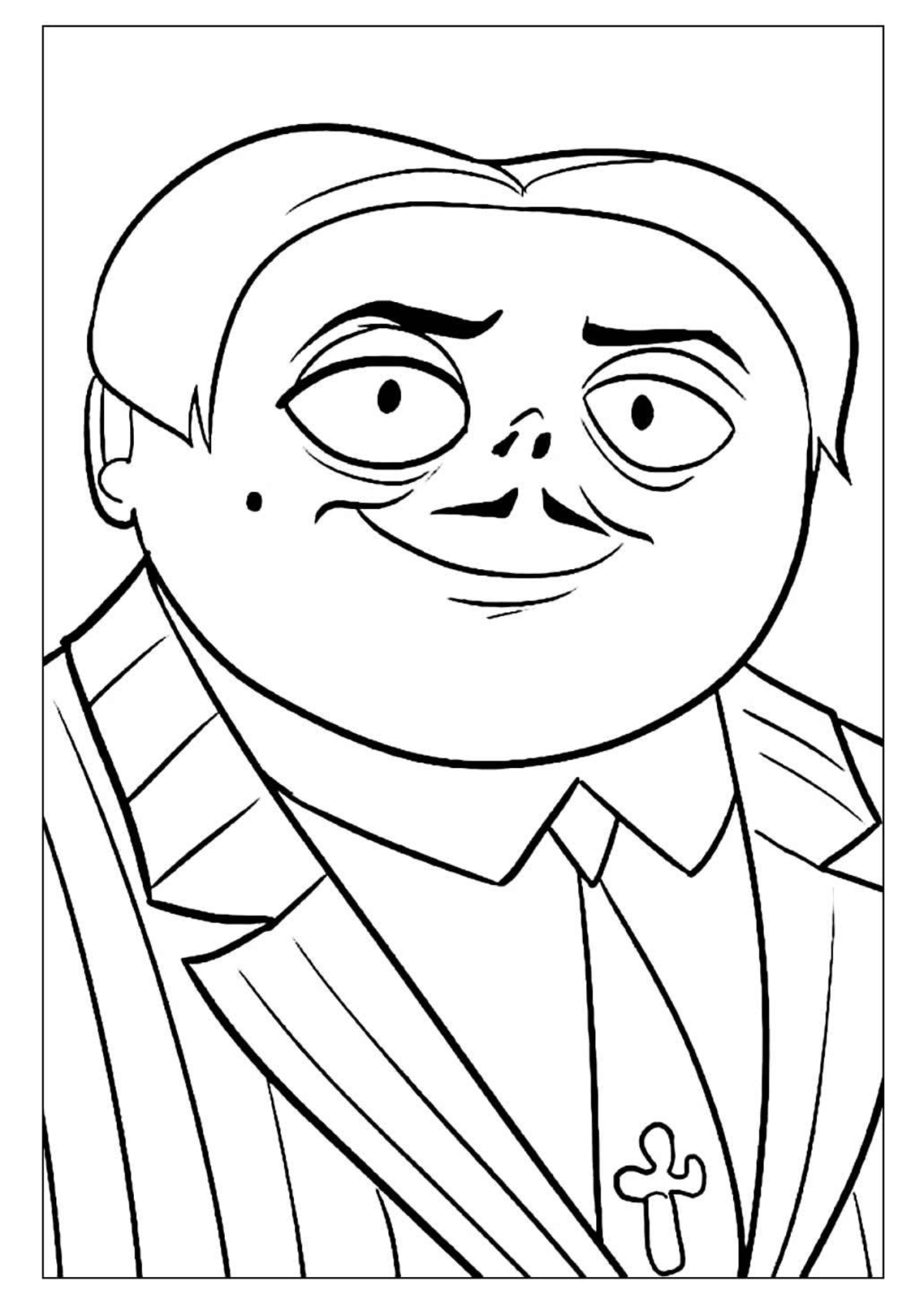 Desenho para Colorir Família Addams