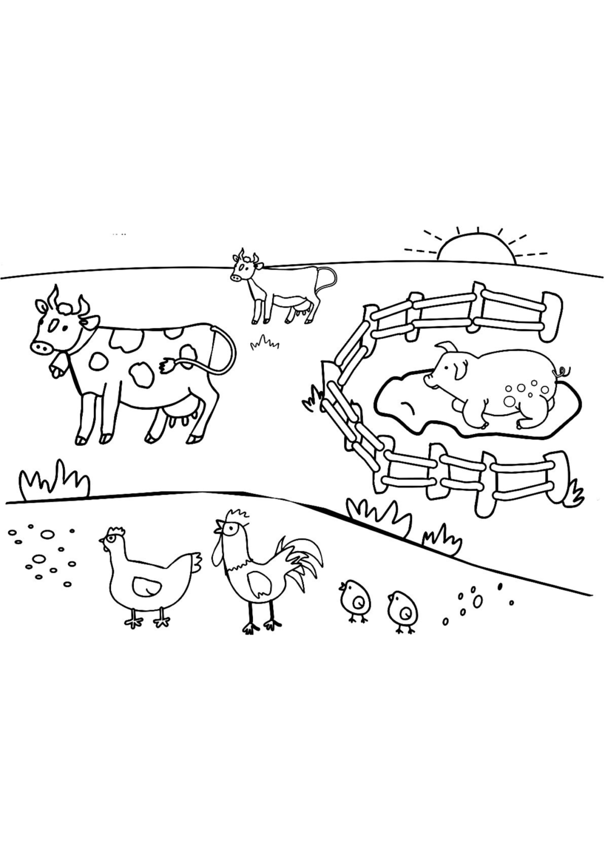 Desenho para Colorir Fazenda